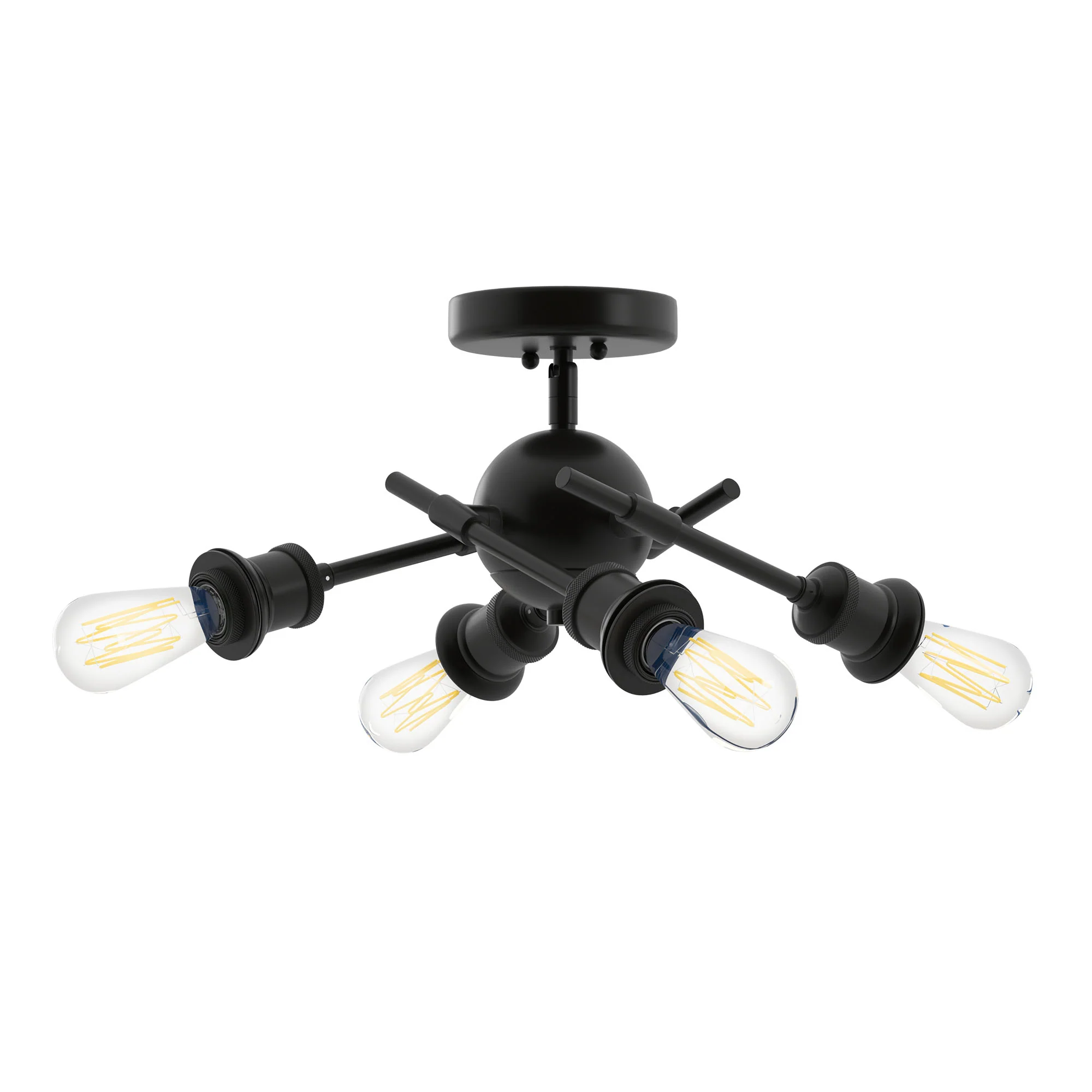Axel 4-light Semi-Flush Mount in Matte Black - Image 2