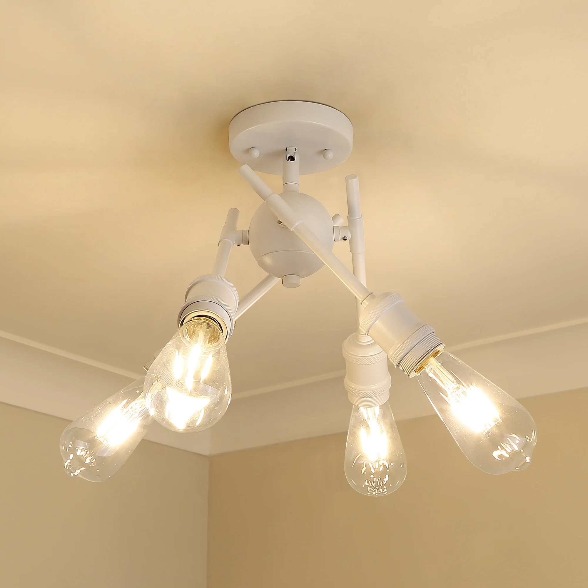 Axel 4-light Semi-Flush Mount in Matte White - Image 4