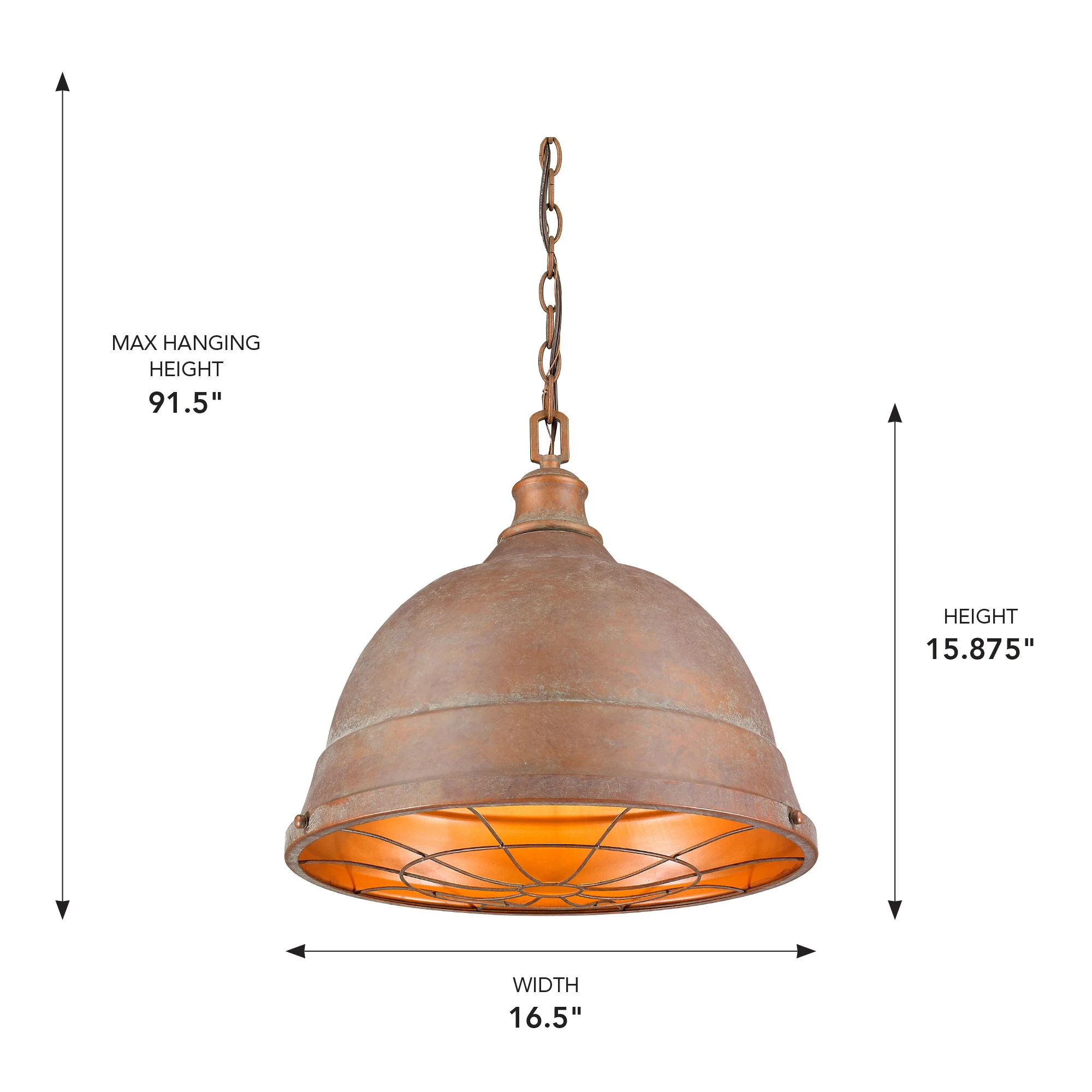 Bartlett 2-light Pendant in Copper Patina - Image 4