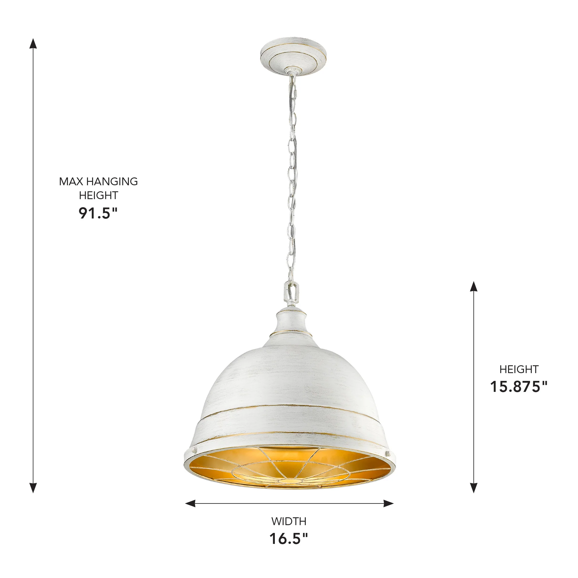 Bartlett 2-light Pendant in French White - Image 4
