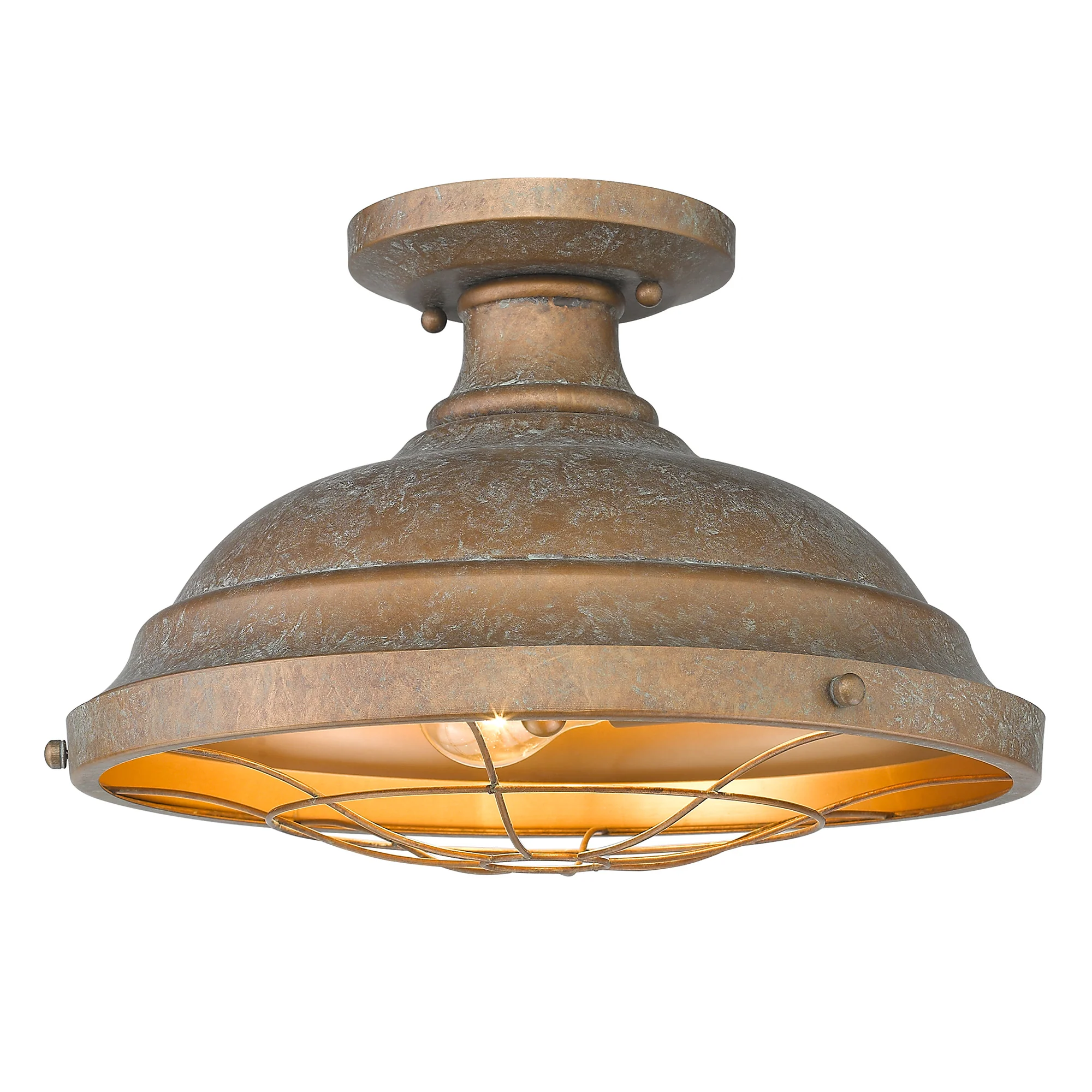 Bartlett 2-light Semi-Flush Mount in Copper Patina - Image 2