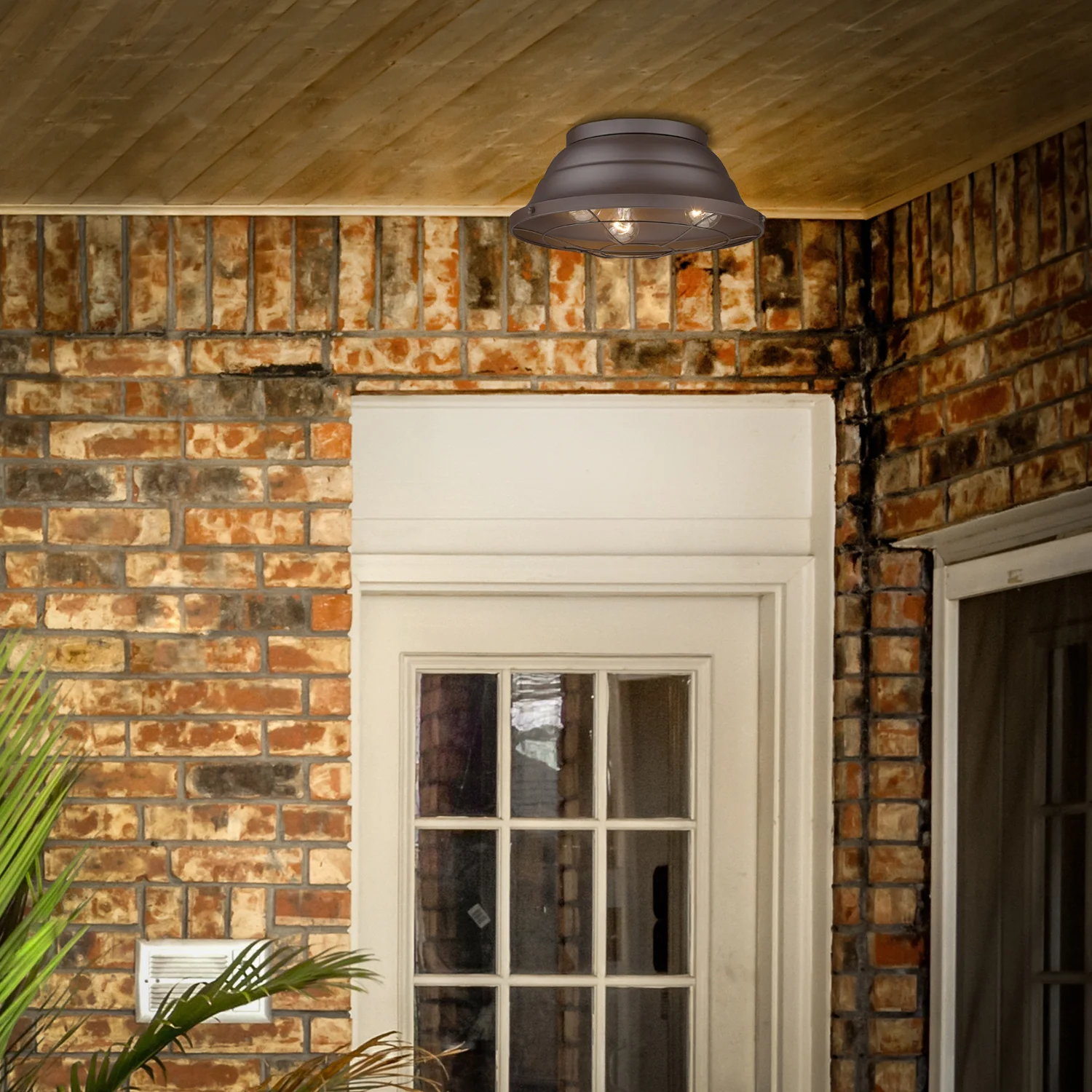 Bartlett 3-light Outdoor Ceiling in Textured Bronze - Image 6