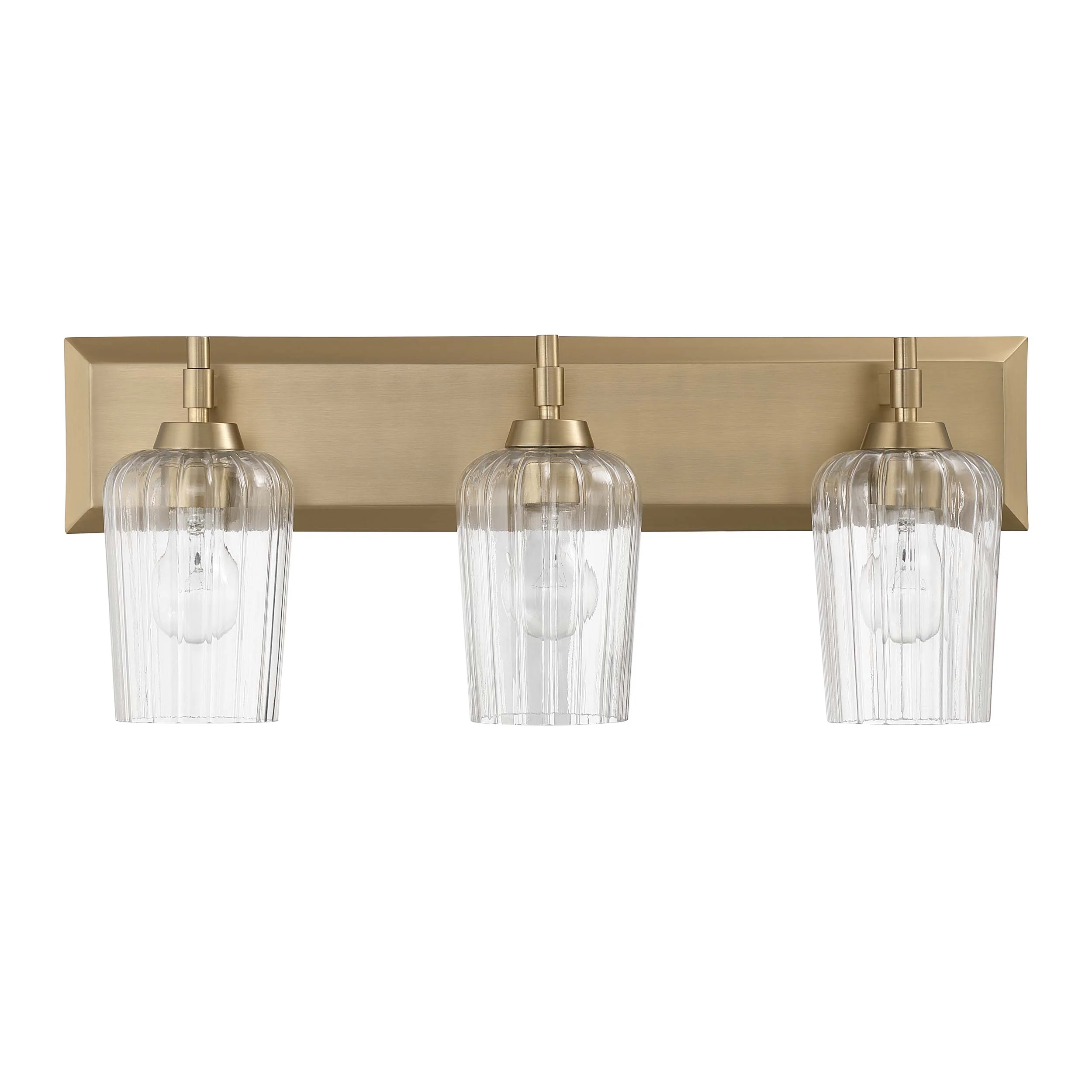 Brilia 3-light Vanity in Brushed Champagne Brass with Fluted Glass - Image 3