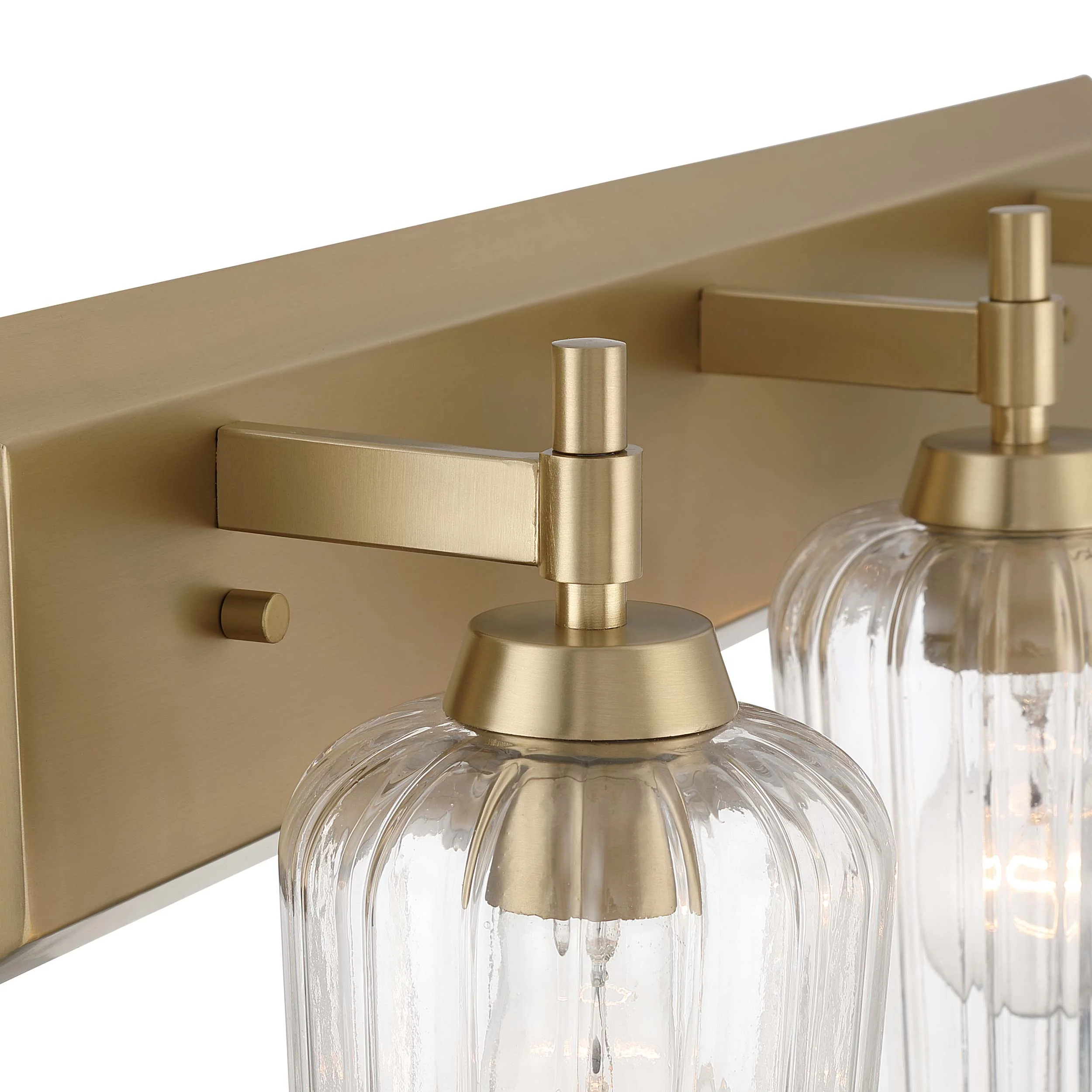Brilia 3-light Vanity in Brushed Champagne Brass with Fluted Glass - Image 8