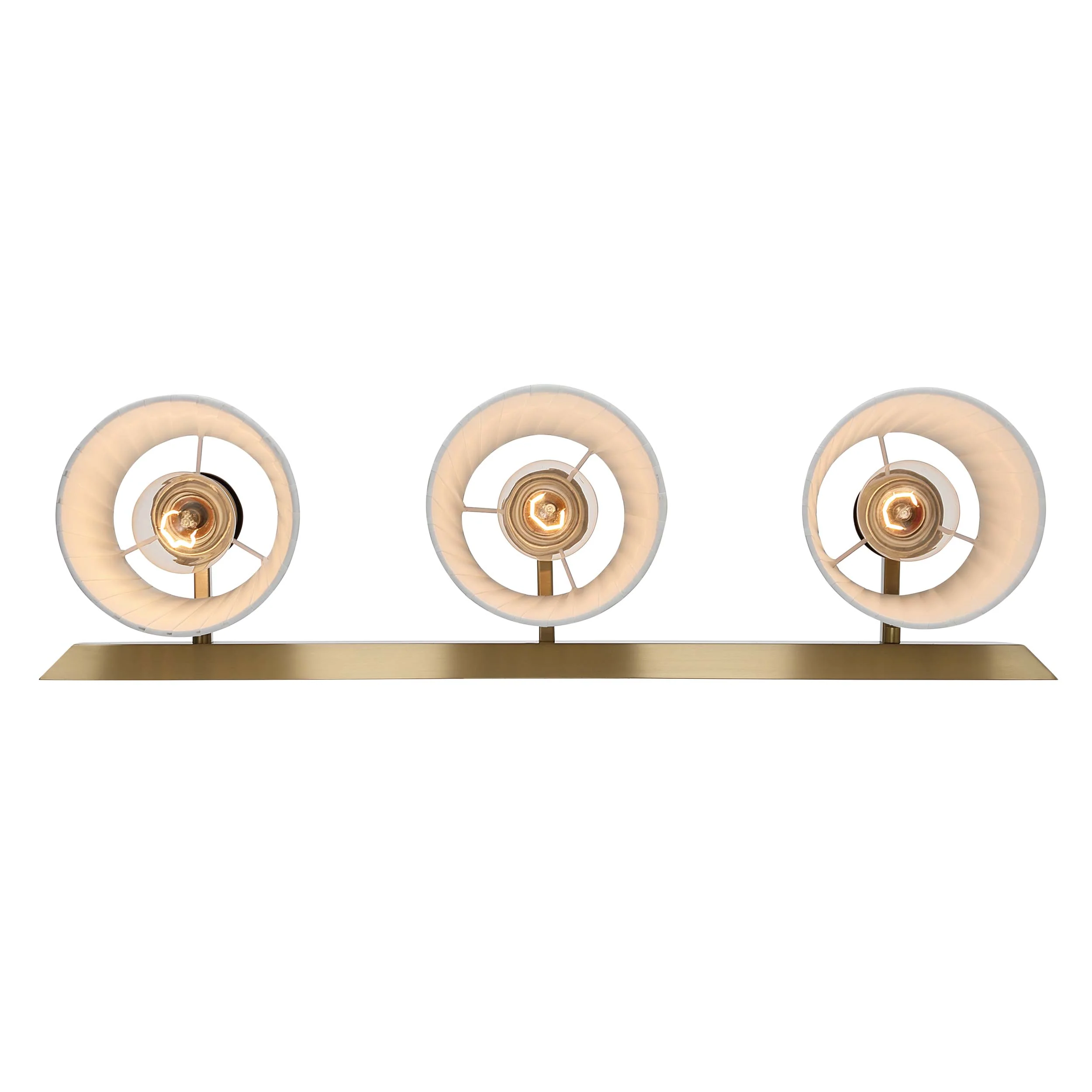 Brilia 3-light Vanity in Brushed Champagne Brass with Pleated Shade - Image 7