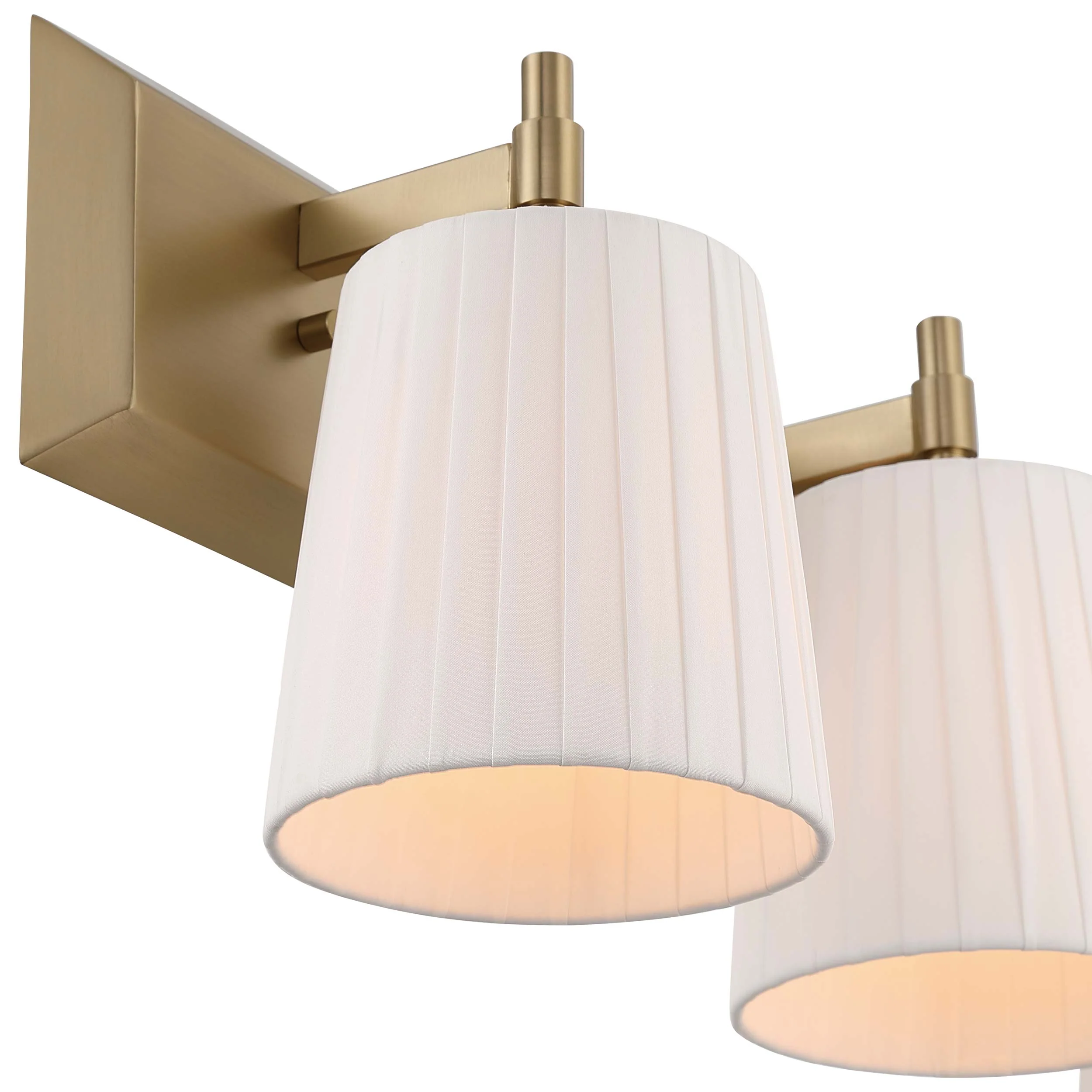 Brilia 3-light Vanity in Brushed Champagne Brass with Pleated Shade - Image 8