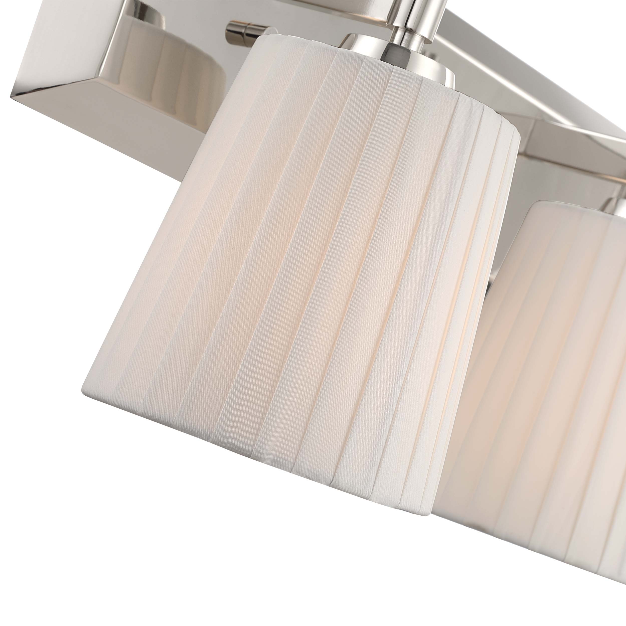 Brilia 3-light Vanity in Polished Nickel with Pleated Shade - Image 8