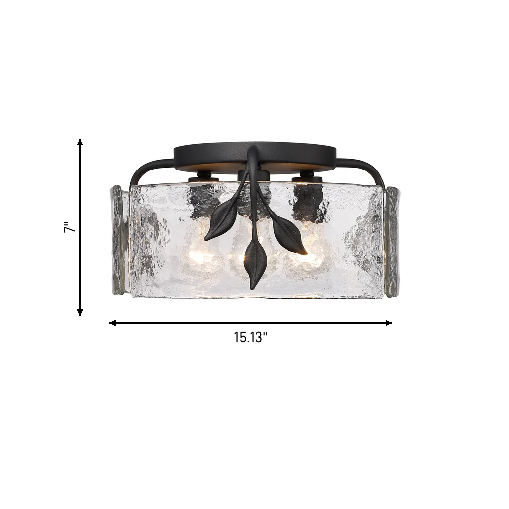 Calla 3-light Flush Mount in Natural Black - Image 8