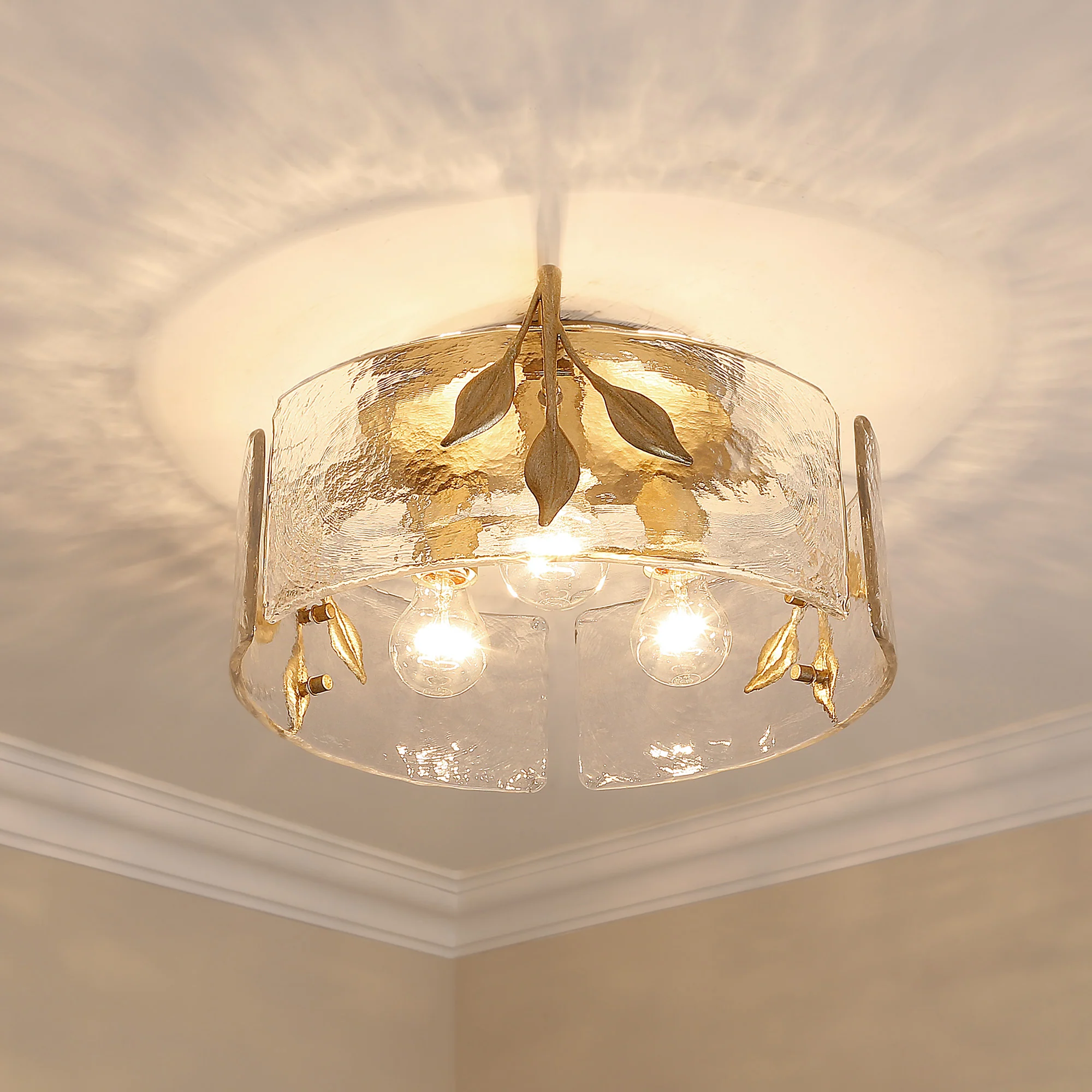 Calla 3-light Flush Mount in White Gold - Image 5