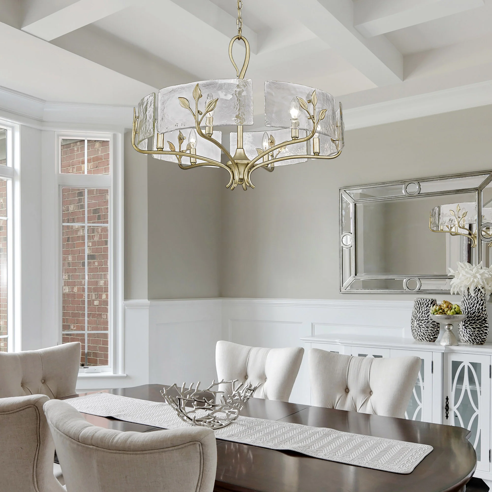 Calla 6-light Chandelier in White Gold - Image 5