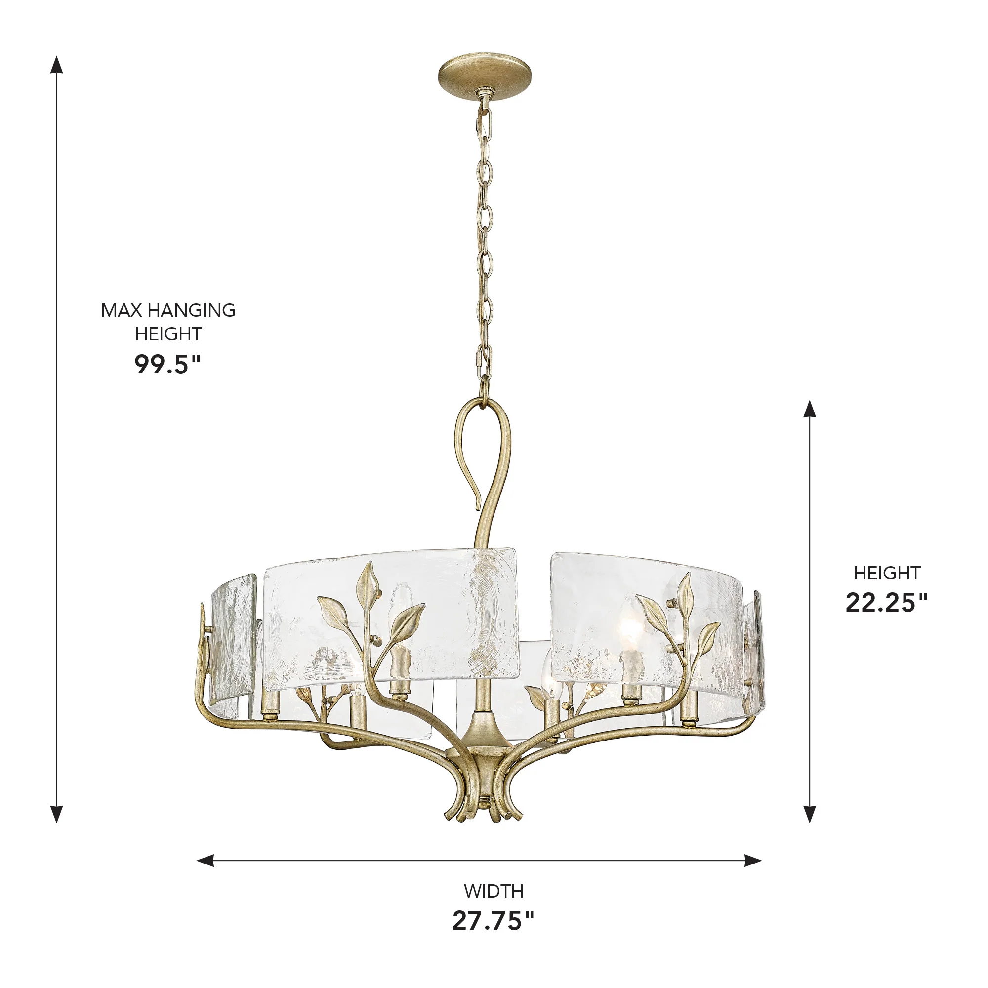 Calla 6-light Chandelier in White Gold - Image 7