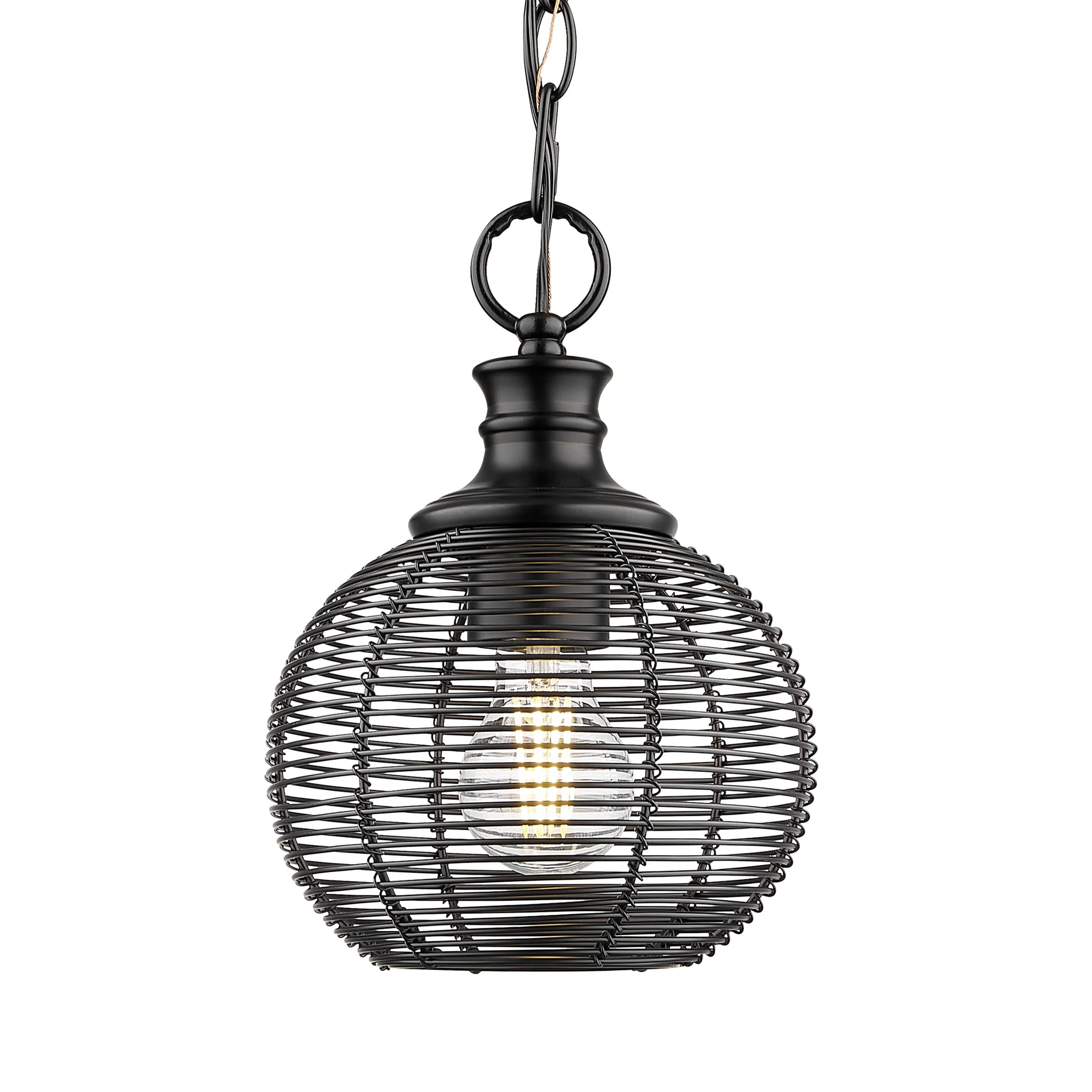 Calypso 1-light 8in Pendant in Matte Black