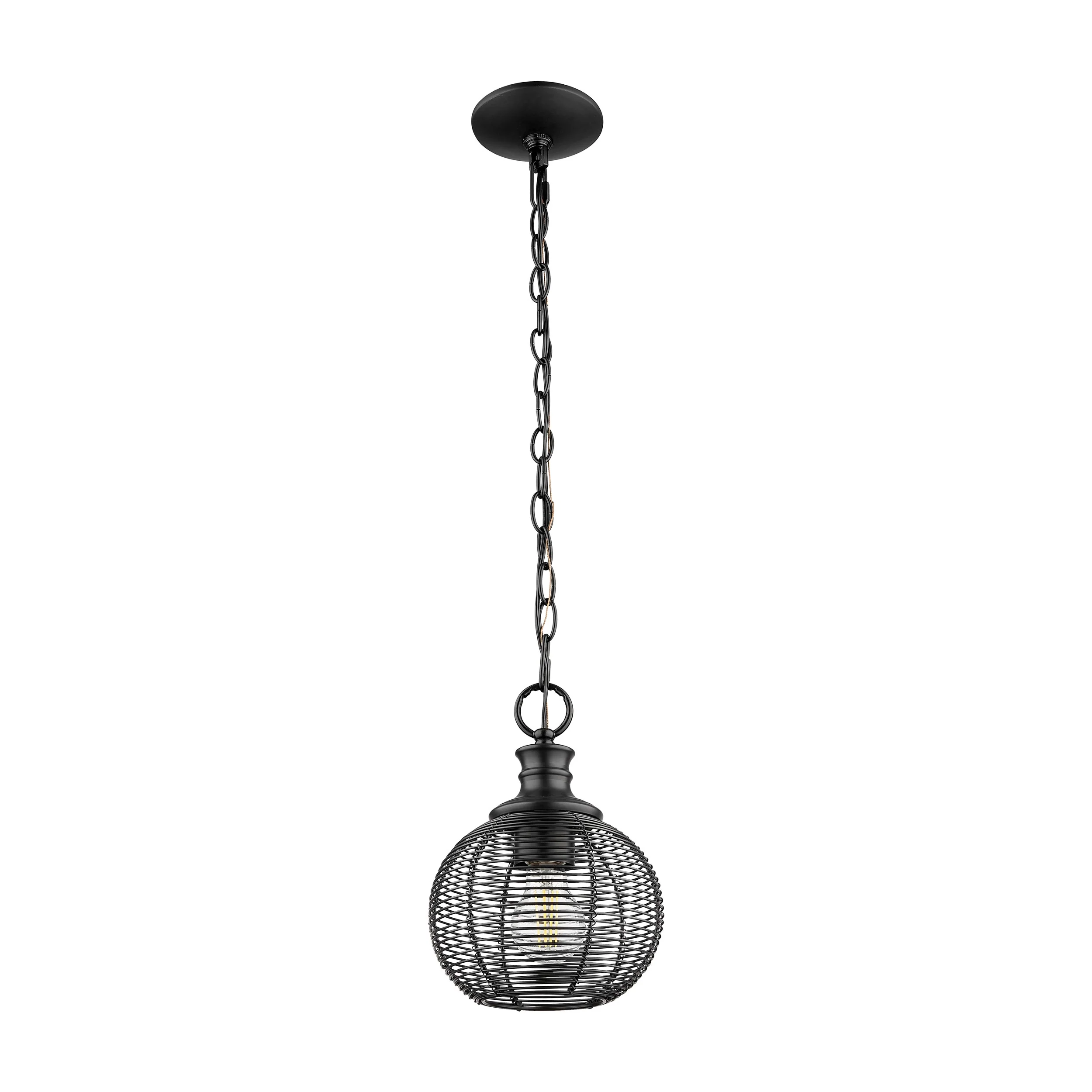 Calypso 1-light 8in Pendant in Matte Black - Image 2