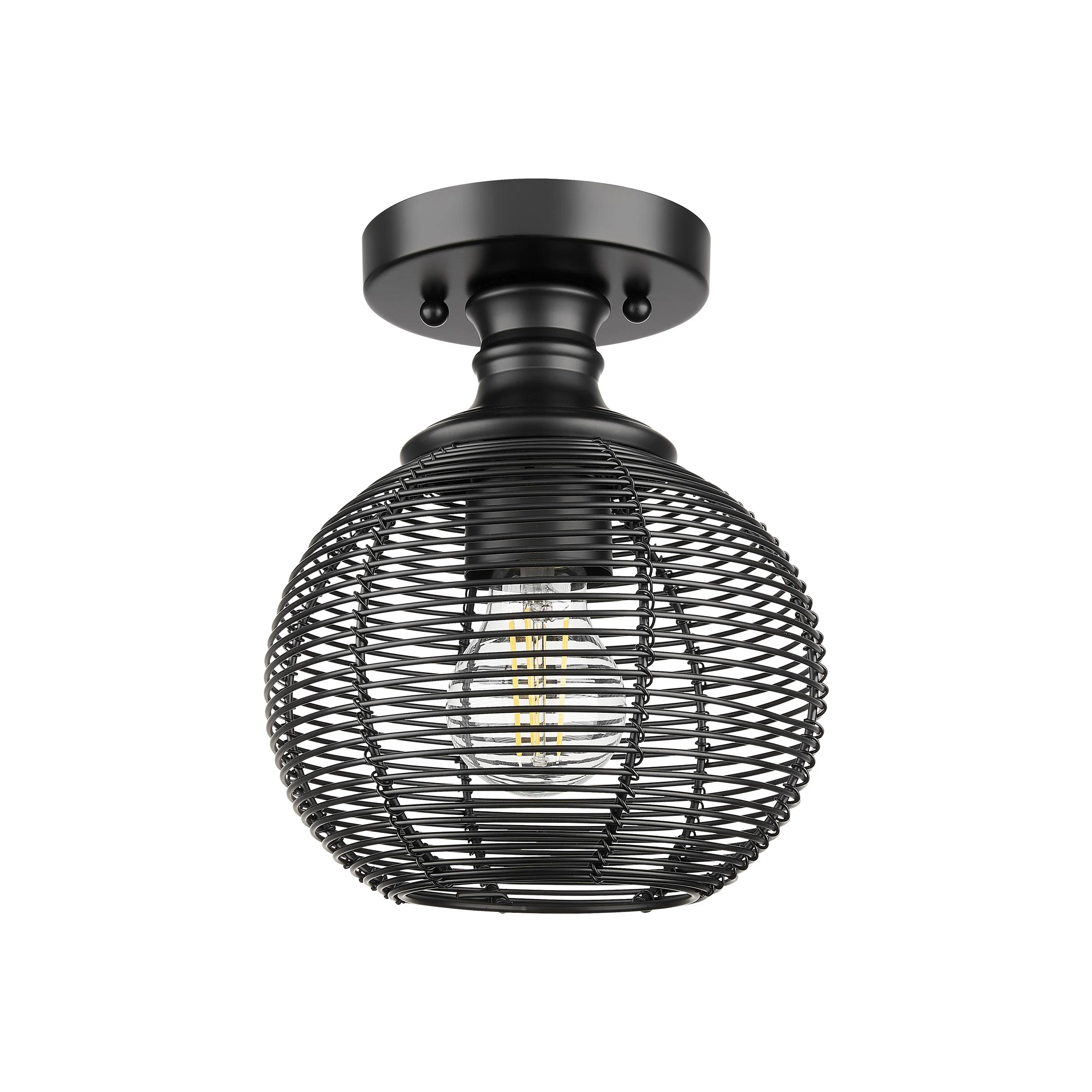 Calypso 1-light Semi-Flush Mount in Matte Black - Image 2