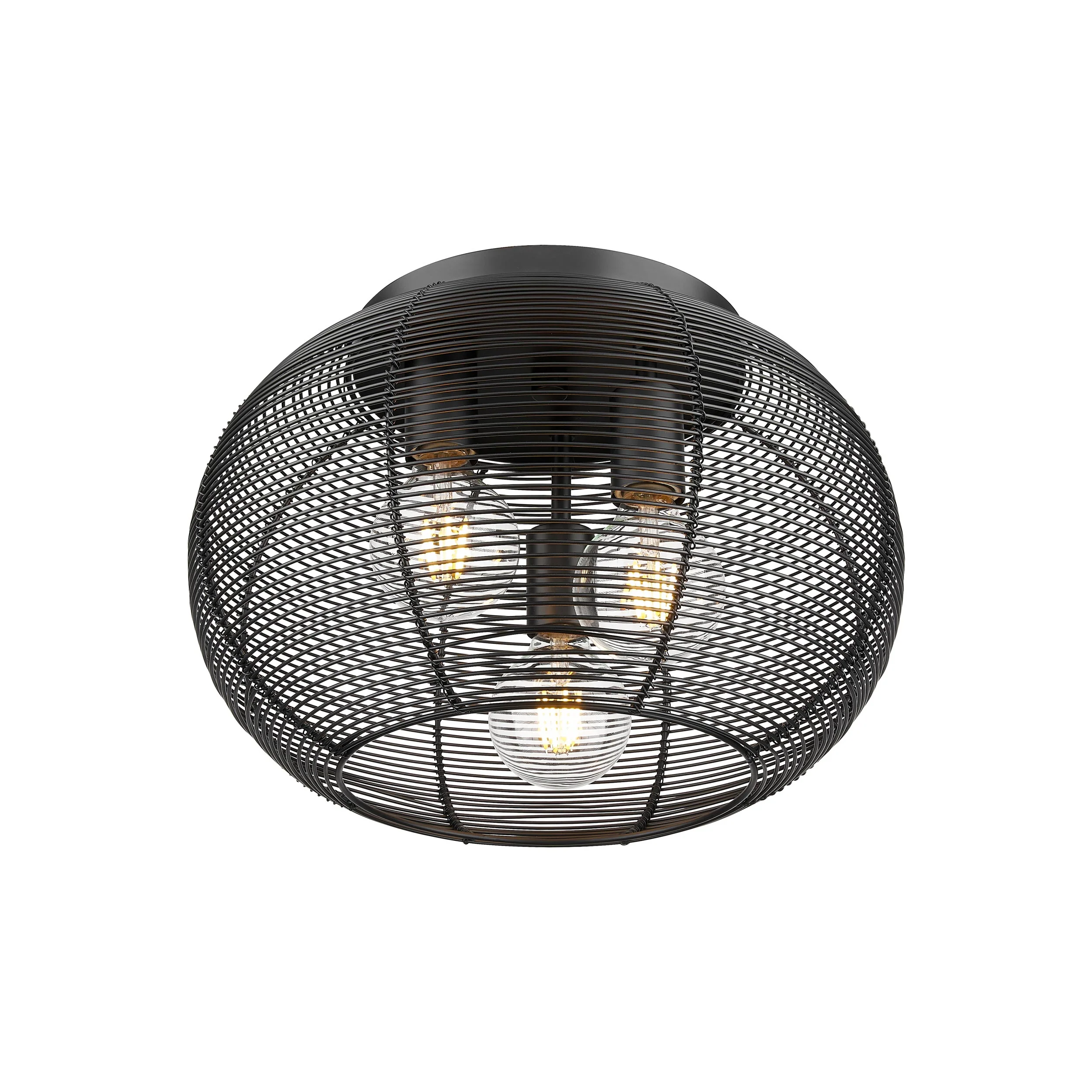 Calypso 3-light Flush Mount in Matte Black