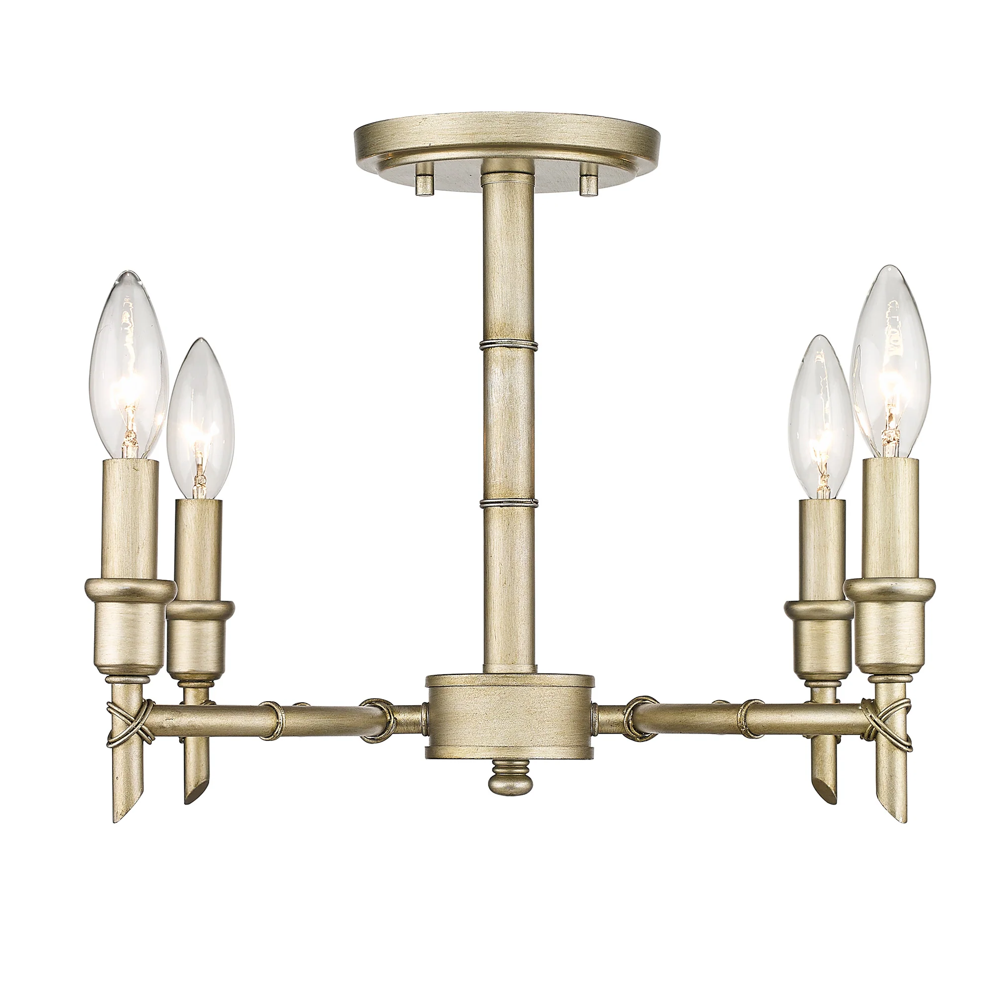 Cambay 4-light Semi-Flush Mount in White Gold - Image 2
