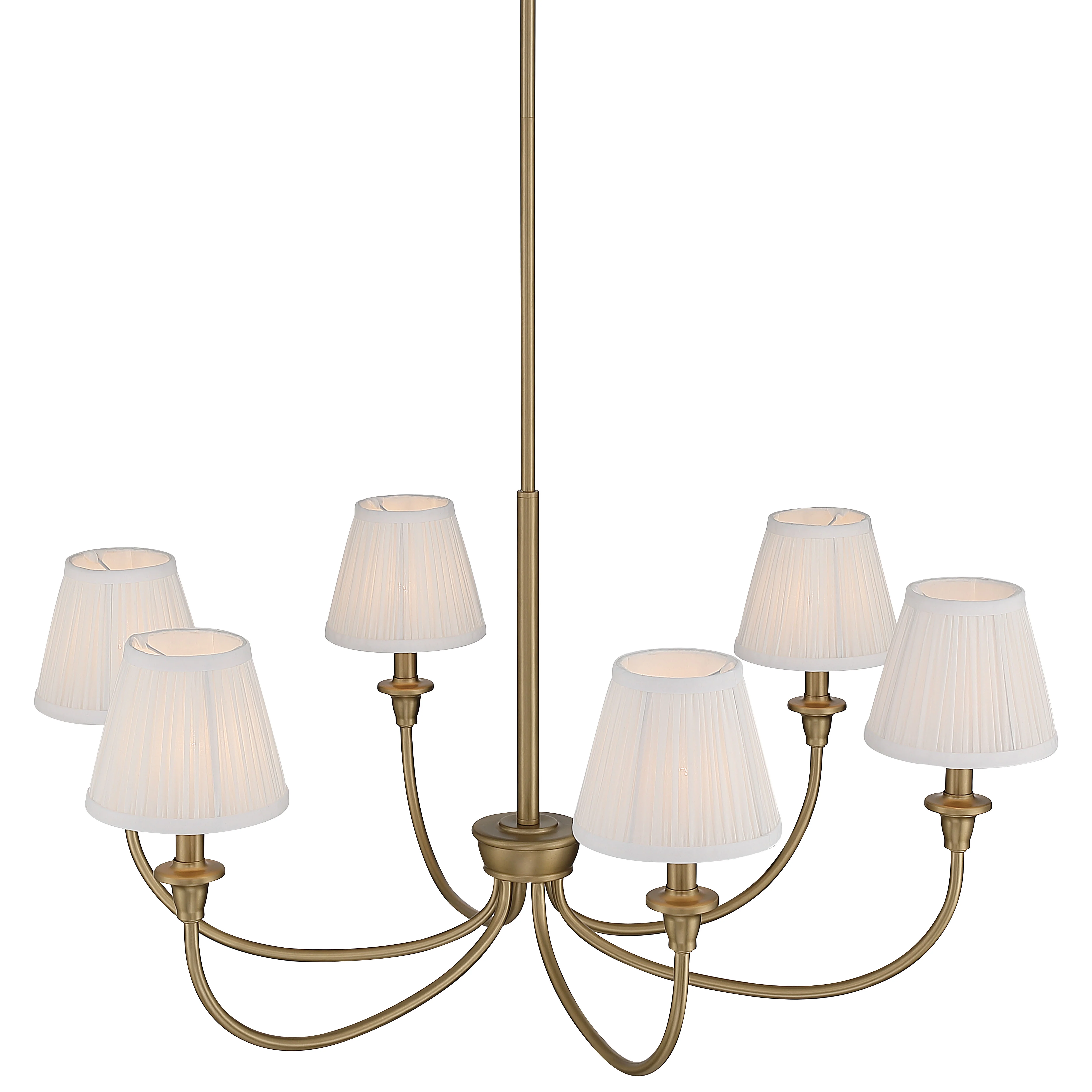 Cambria 6-Light Chandelier in Brushed Champagne Brass & Gathered White Shade - Image 4