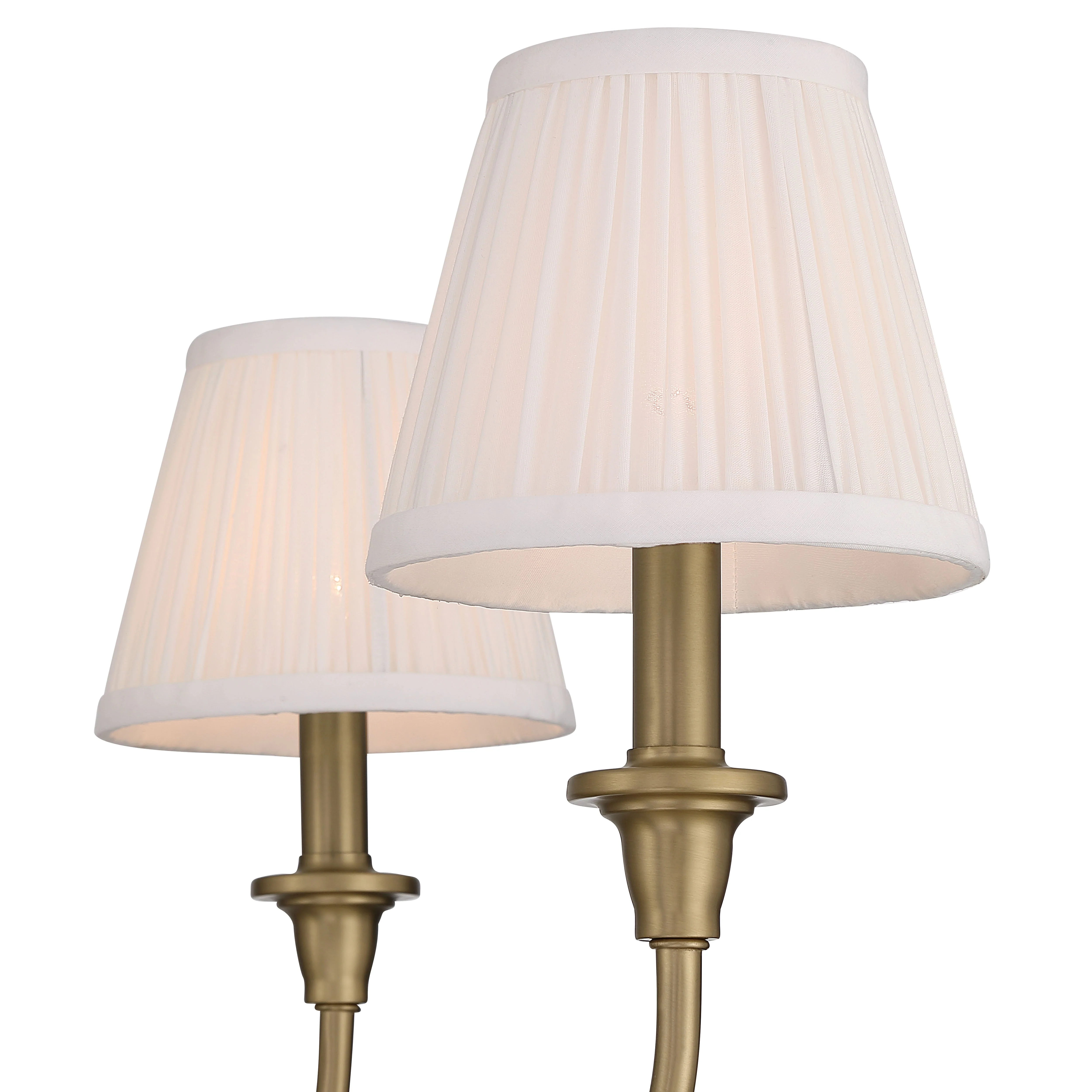 Cambria 6-Light Chandelier in Brushed Champagne Brass & Gathered White Shade - Image 6