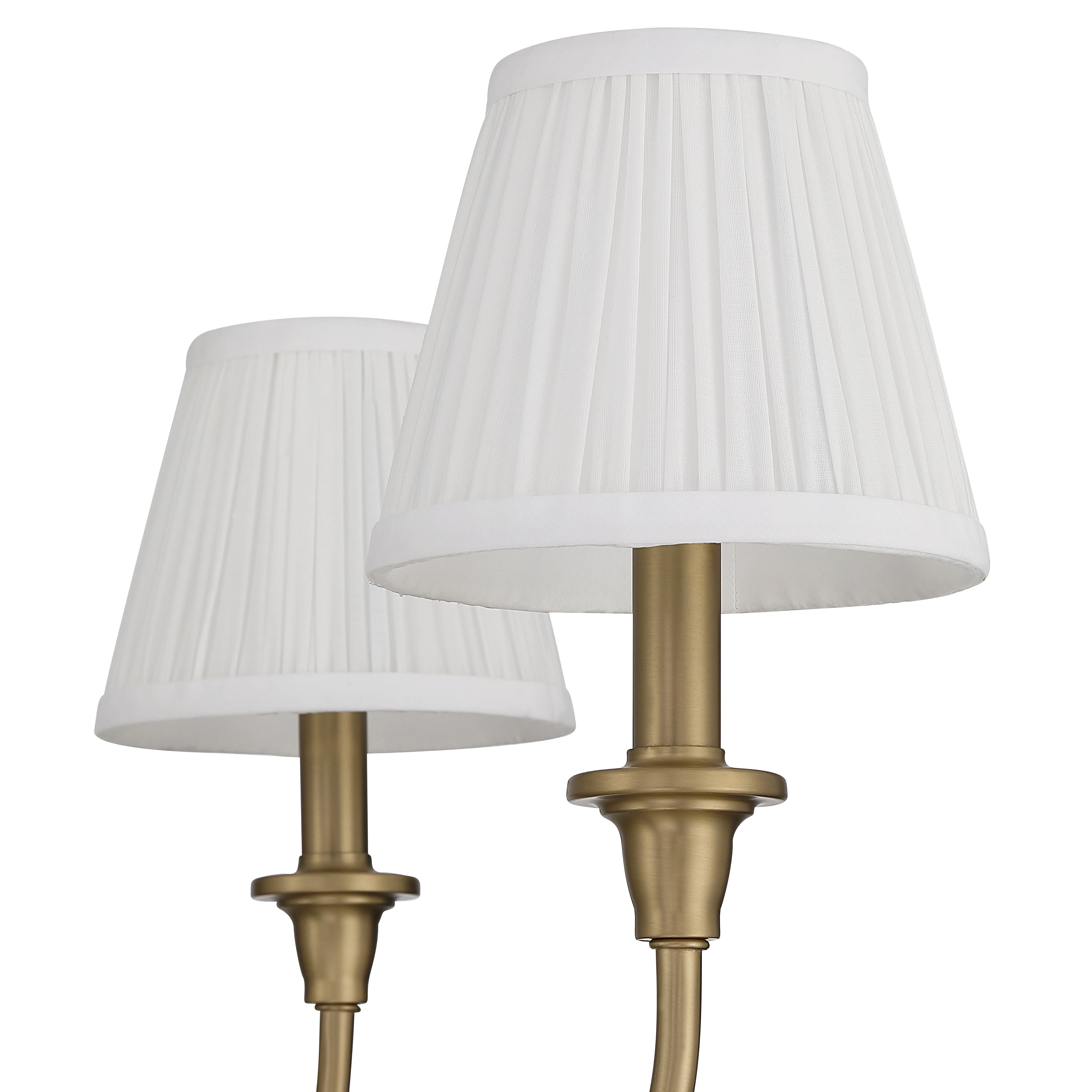 Cambria 6-Light Chandelier in Brushed Champagne Brass & Gathered White Shade - Image 7