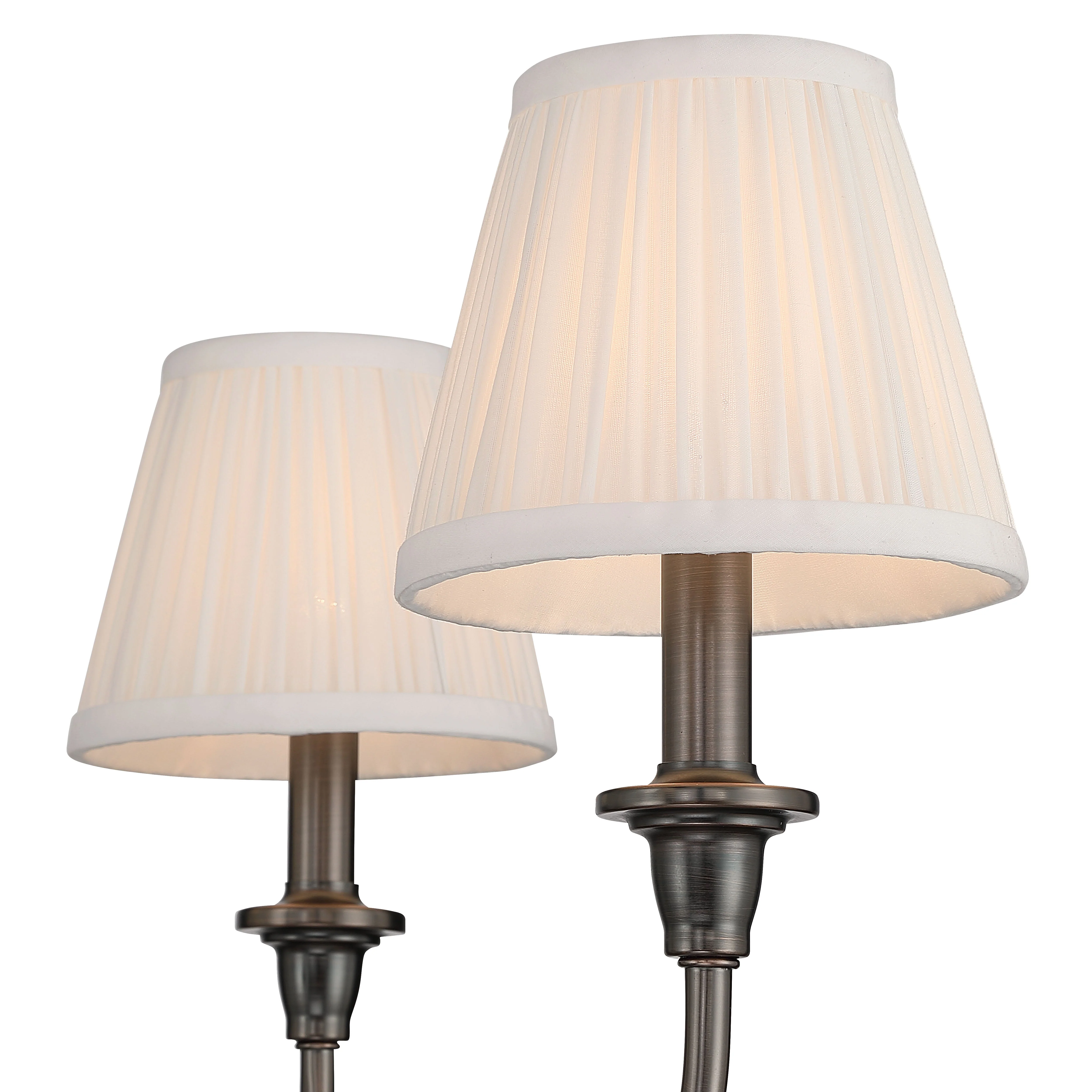 Cambria 6-light Chandelier in Oil Rubbed Bronze & Gathered White Shades - Image 6