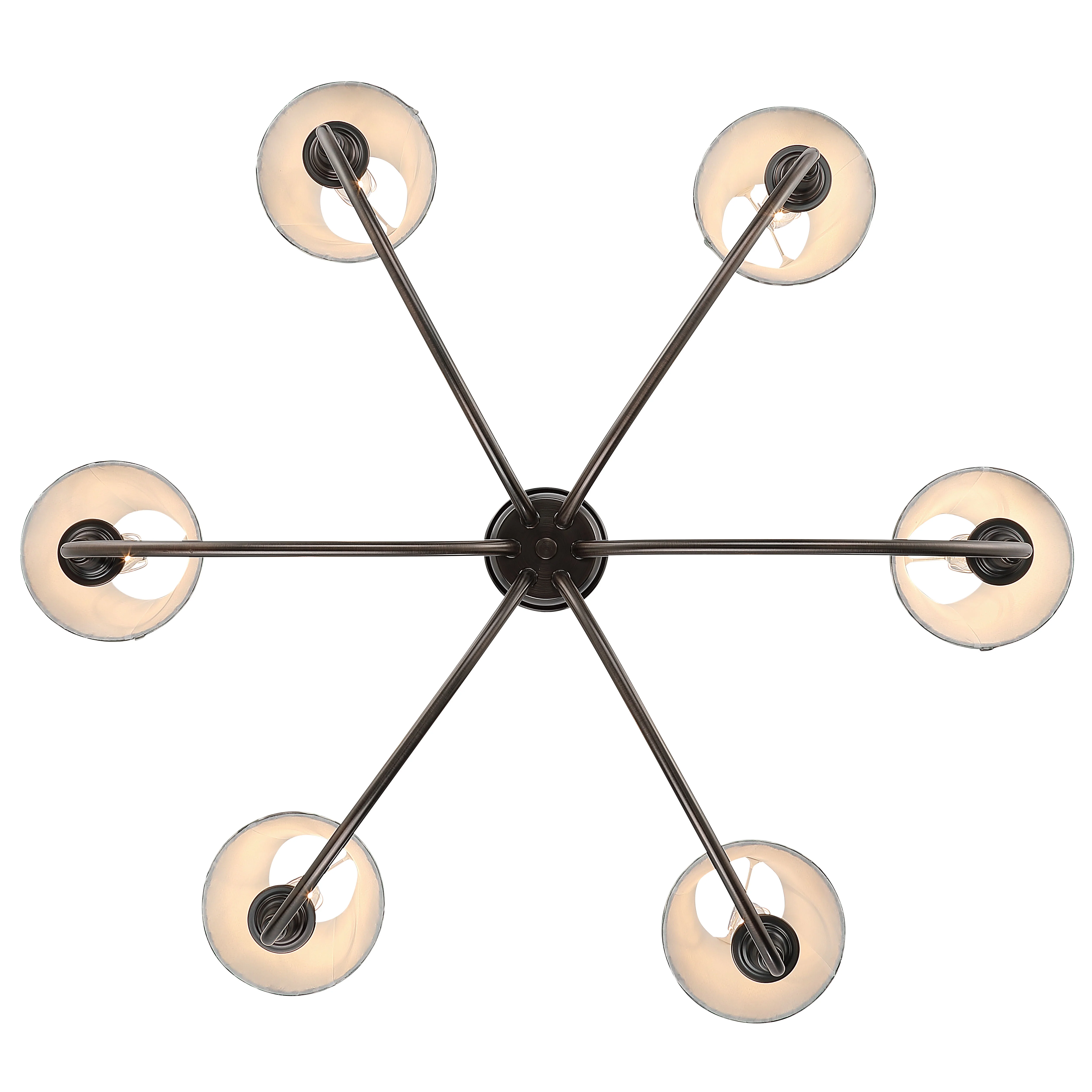 Cambria 6-Light Chandelier in Oil Rubbed Bronze & Aqua Verde Shades - Image 5