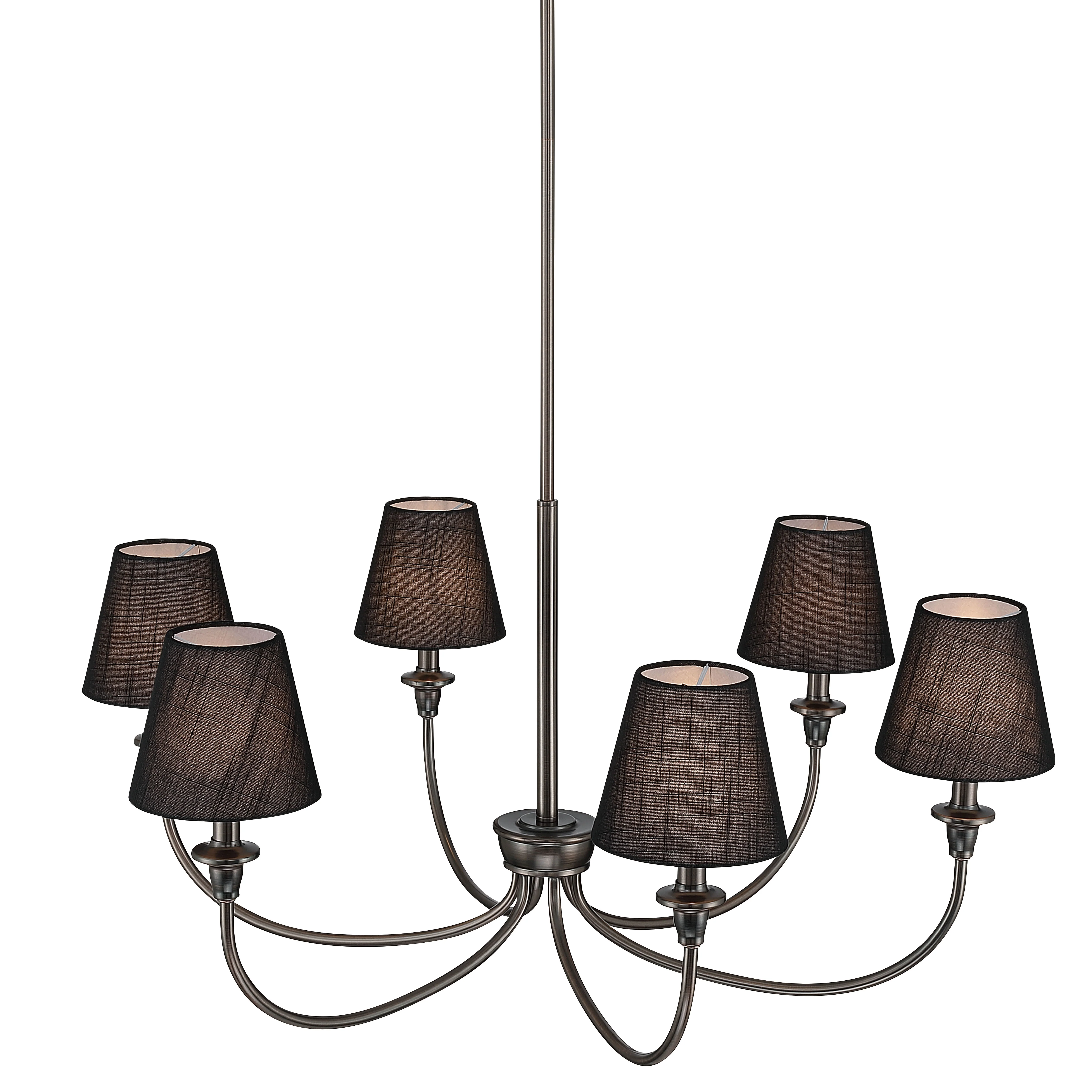 Cambria 6-Light Chandelier in Oil Rubbed Bronze & Black Shades - Image 3
