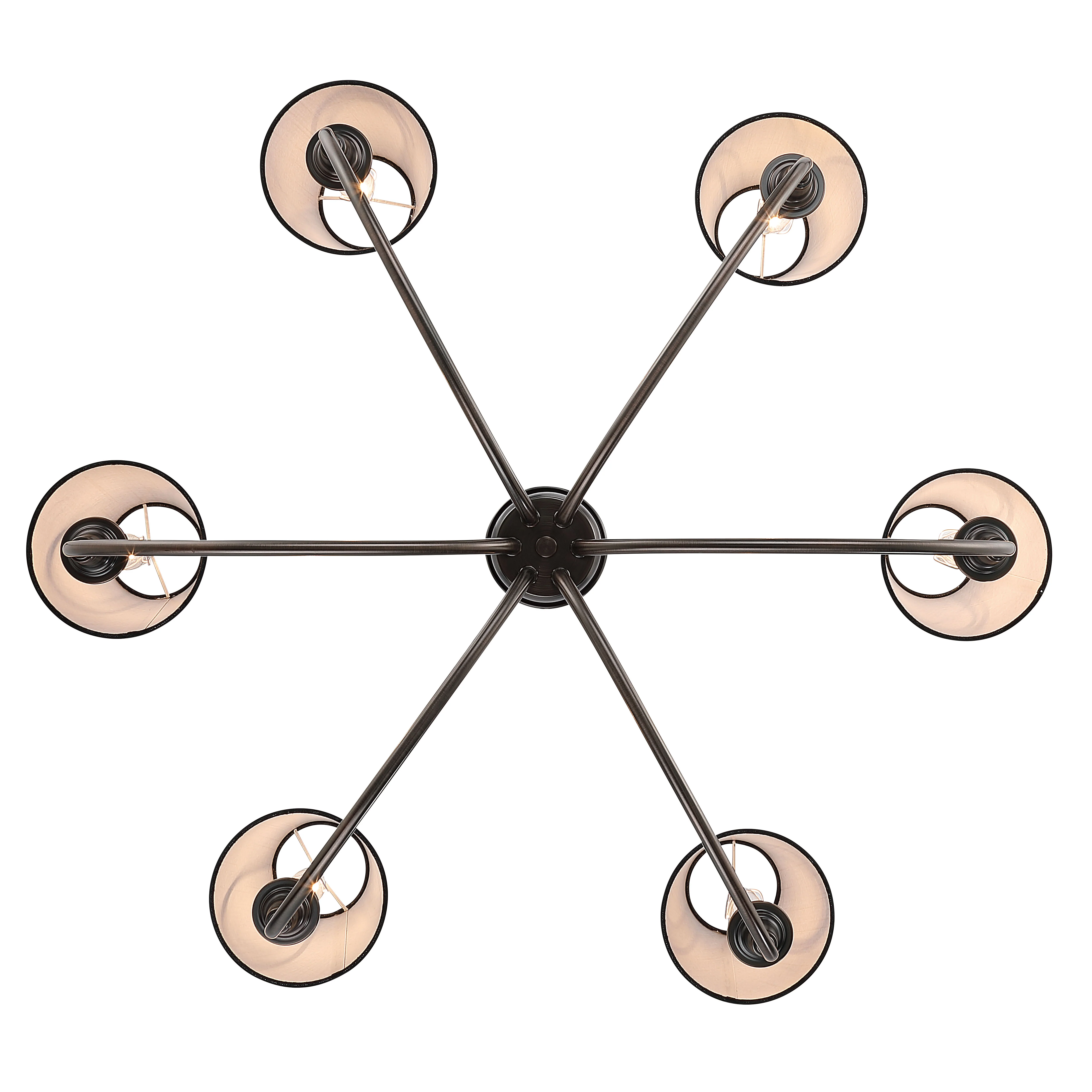 Cambria 6-Light Chandelier in Oil Rubbed Bronze & Black Shades - Image 5