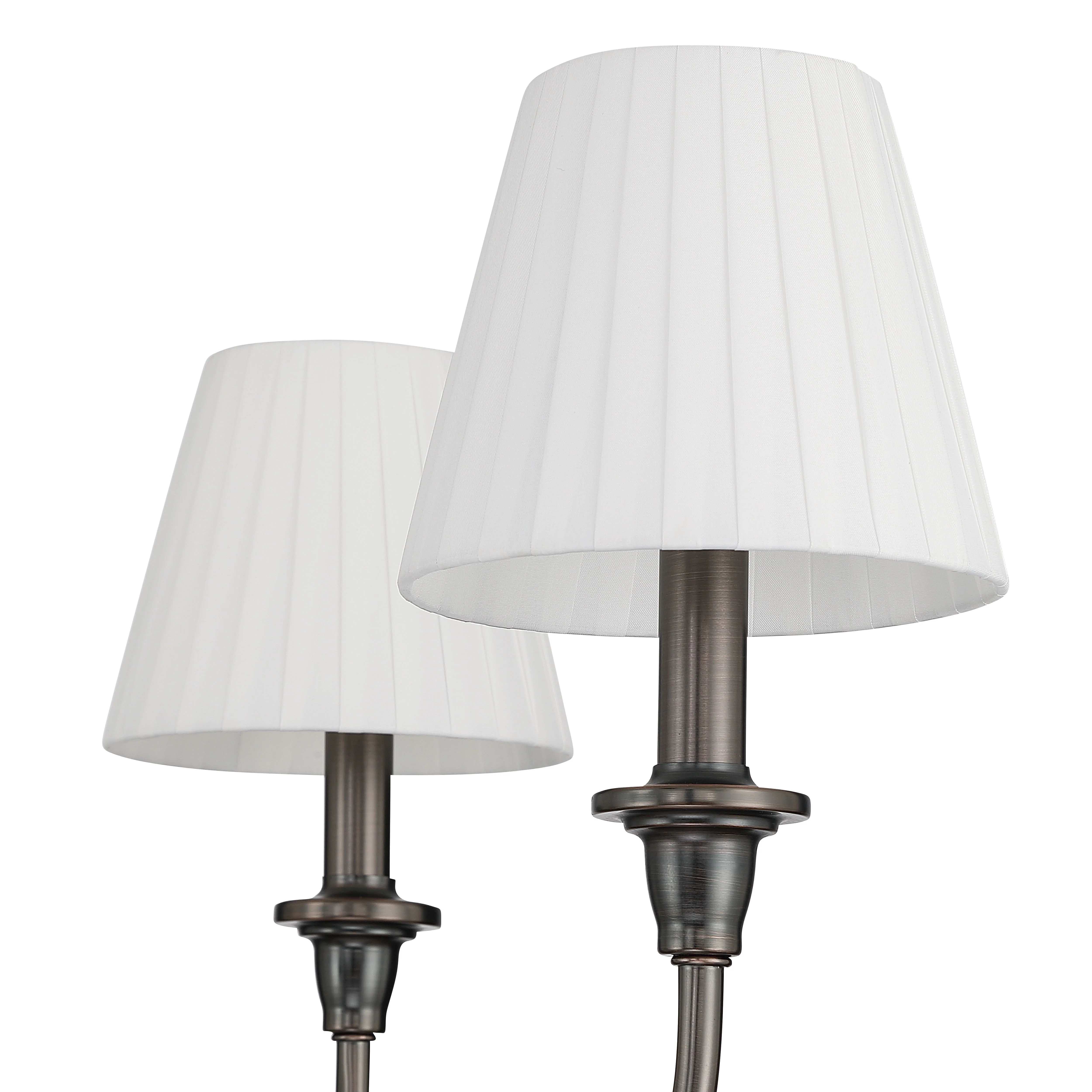 Cambria 6-Light Chandelier in Oil Rubbed Bronze & Pleated White Shades - Image 7