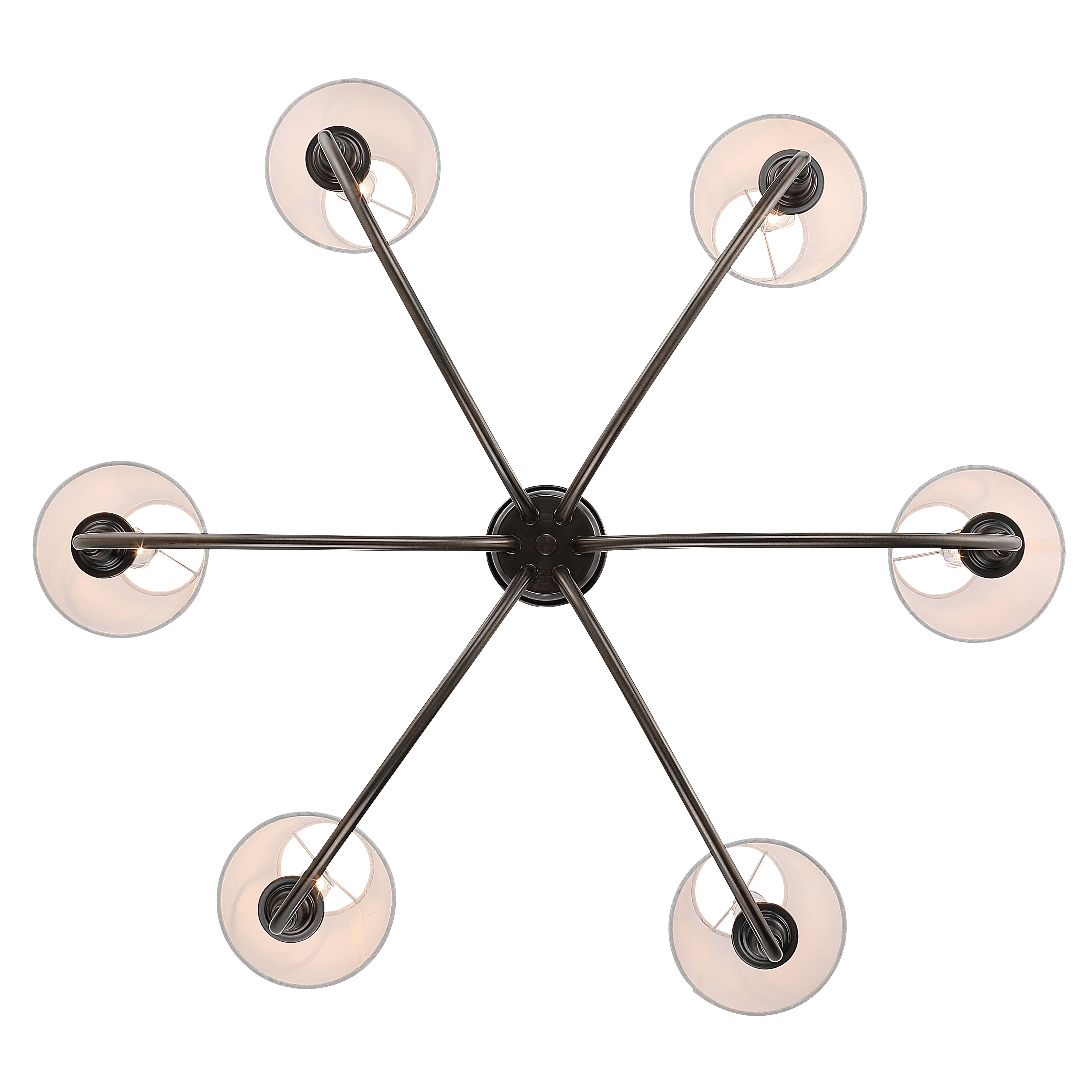 Cambria 6-Light Chandelier in Oil Rubbed Bronze & White Shades - Image 5