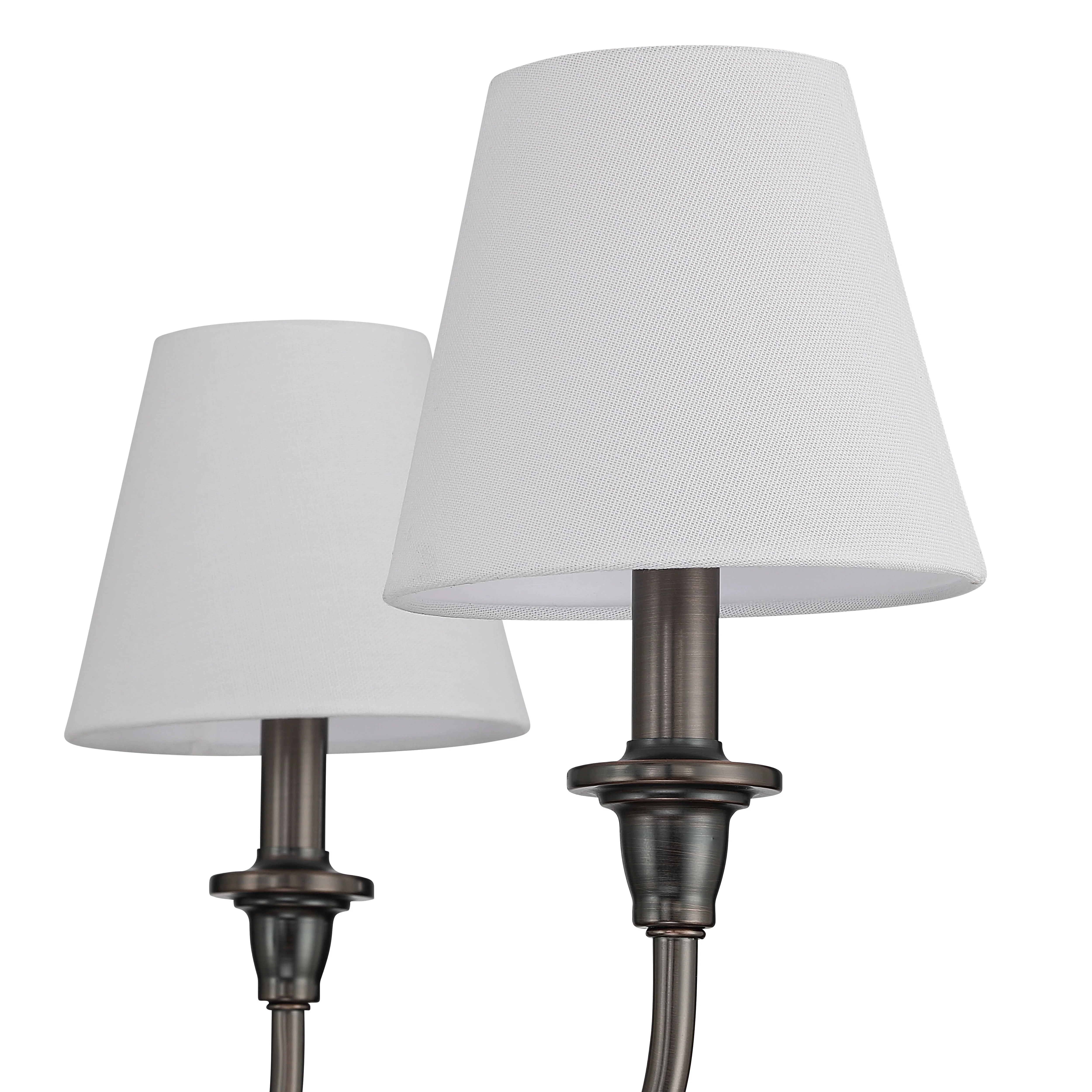 Cambria 6-Light Chandelier in Oil Rubbed Bronze & White Shades - Image 7
