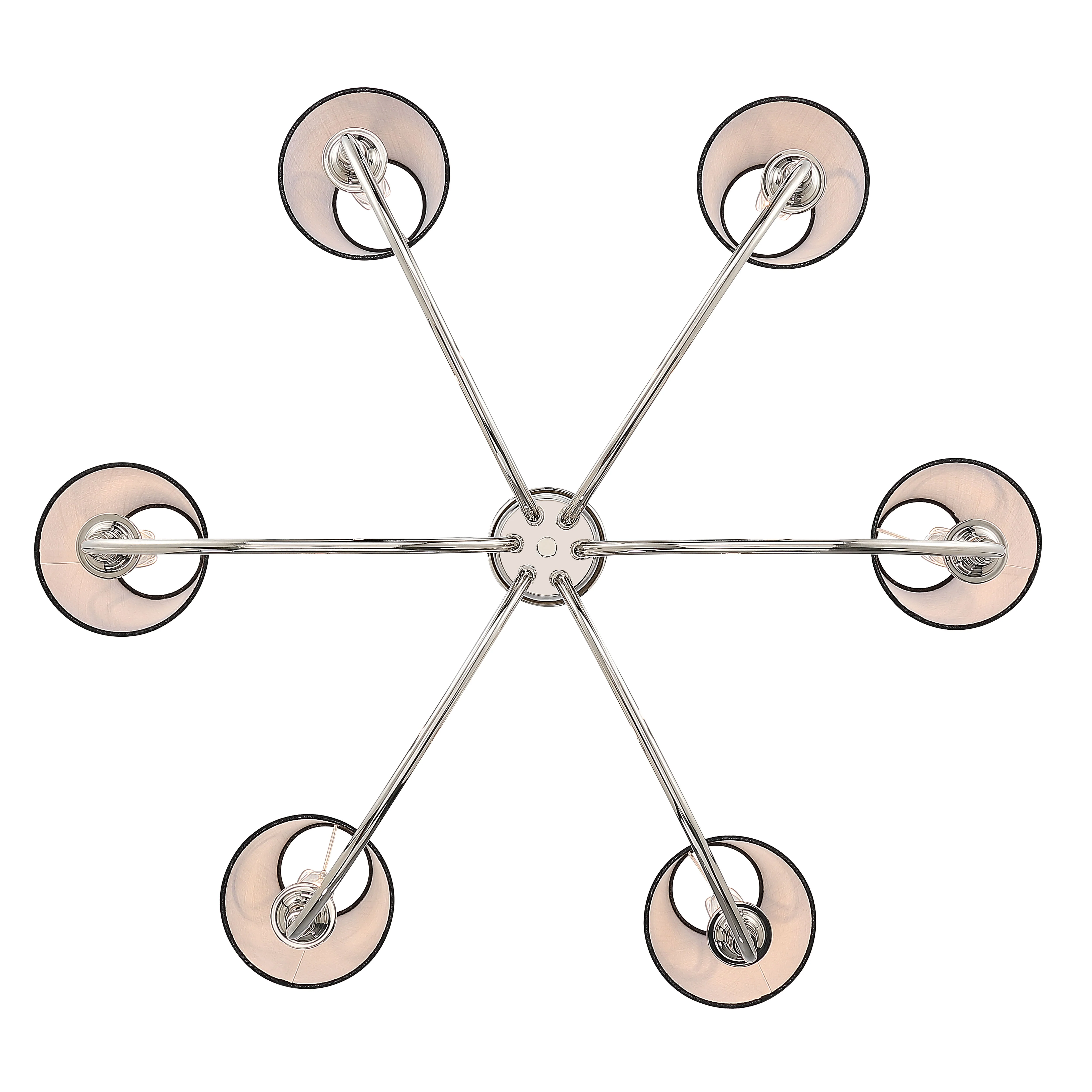 Cambria 6-light Chandelier in Polished Nickel with Black Shades - Image 5