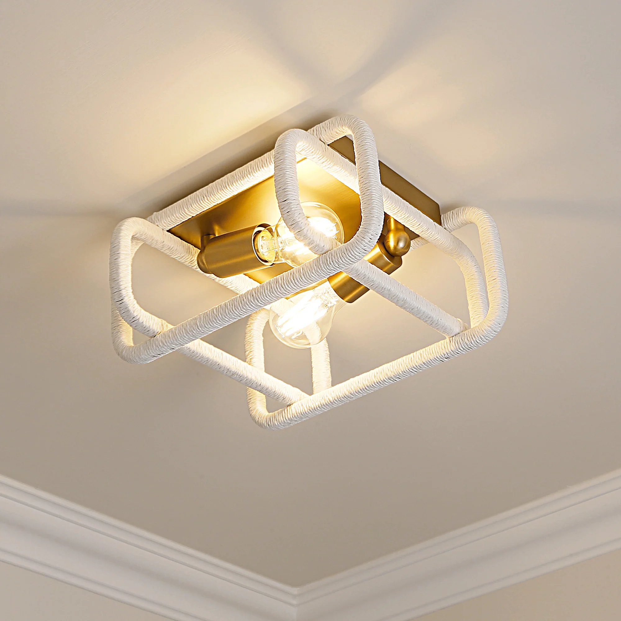 Camden 2-light Flush Mount in Brushed Champagne Brass - Image 6