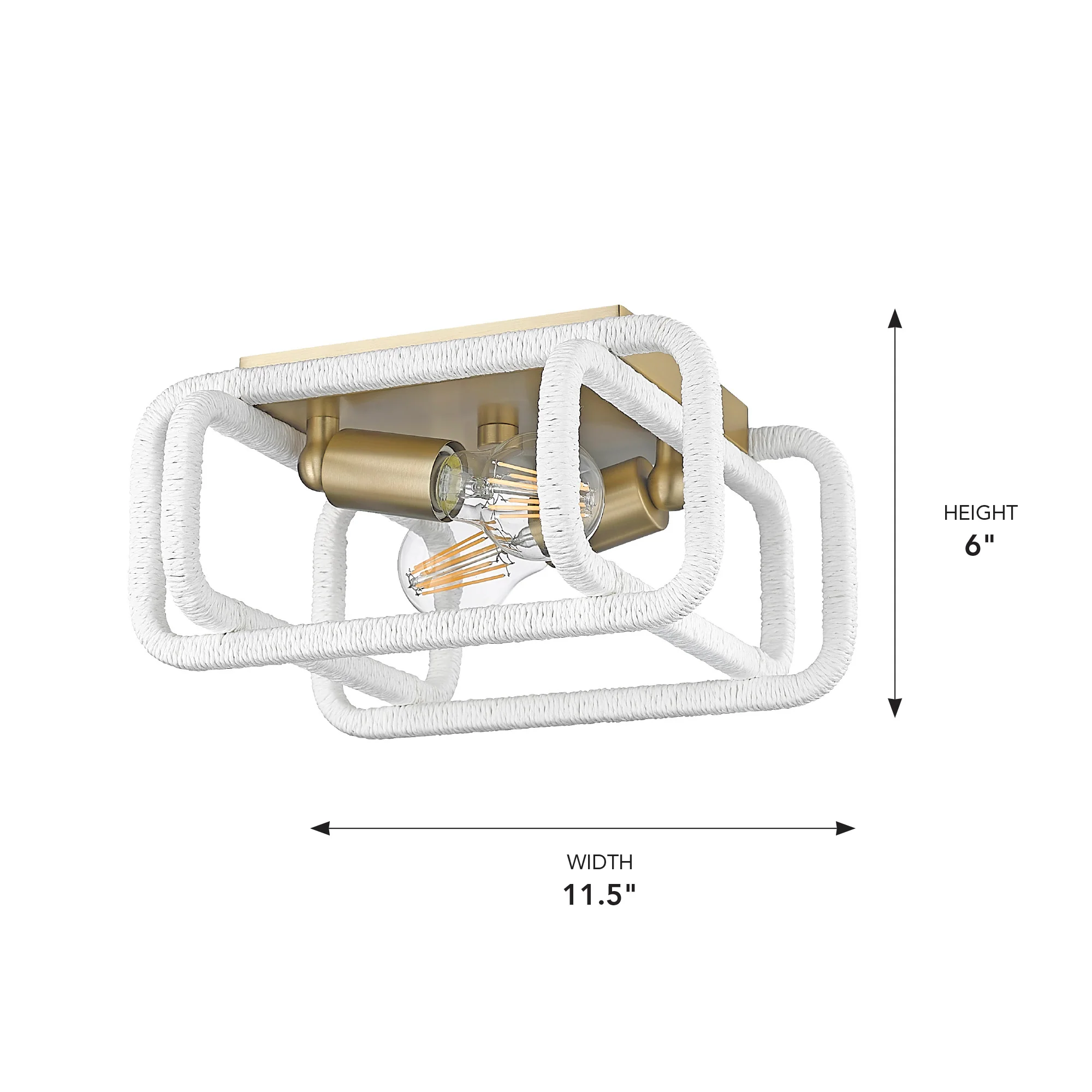 Camden 2-light Flush Mount in Brushed Champagne Brass - Image 7