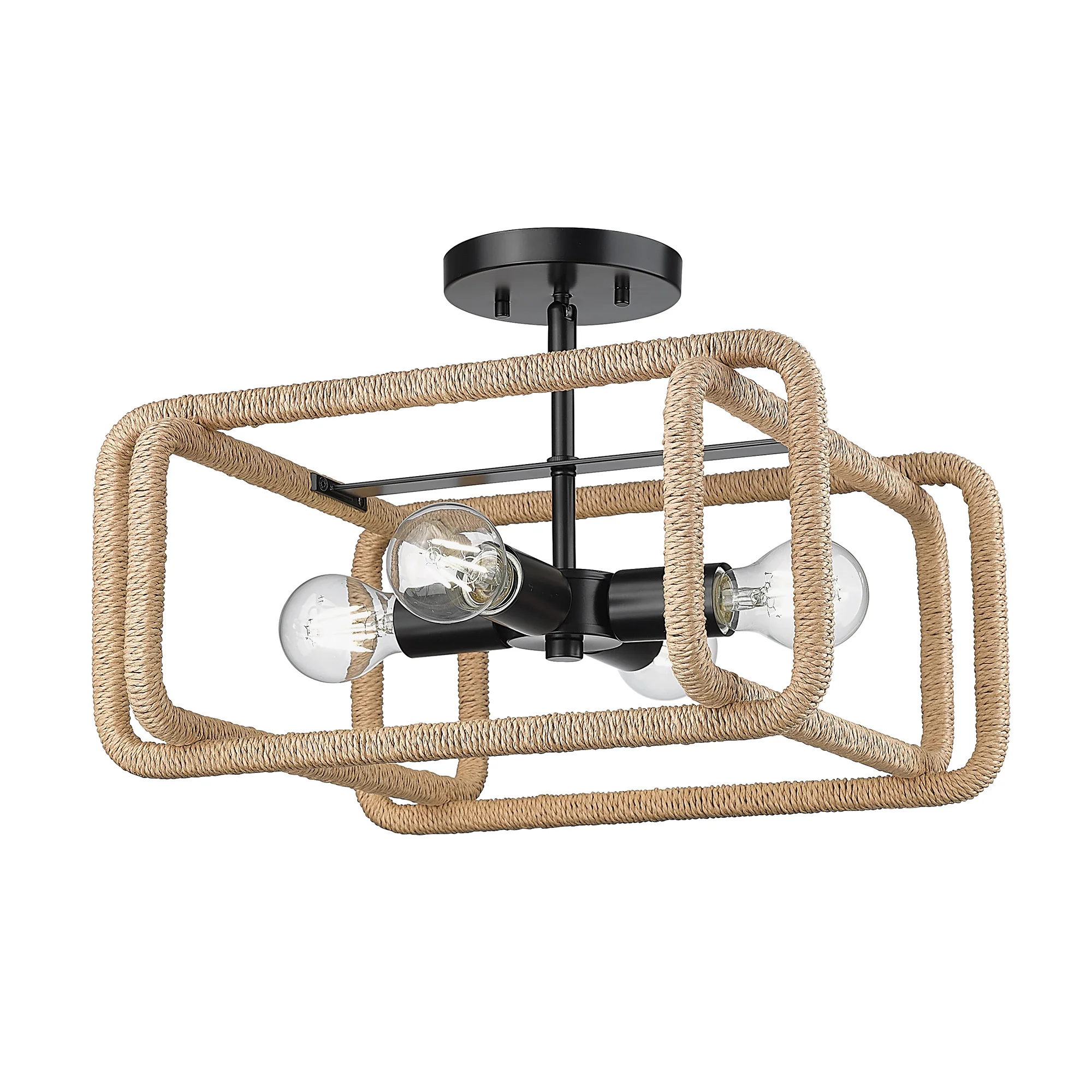 Camden 4-light Semi-Flush Mount in Matte Black - Image 4