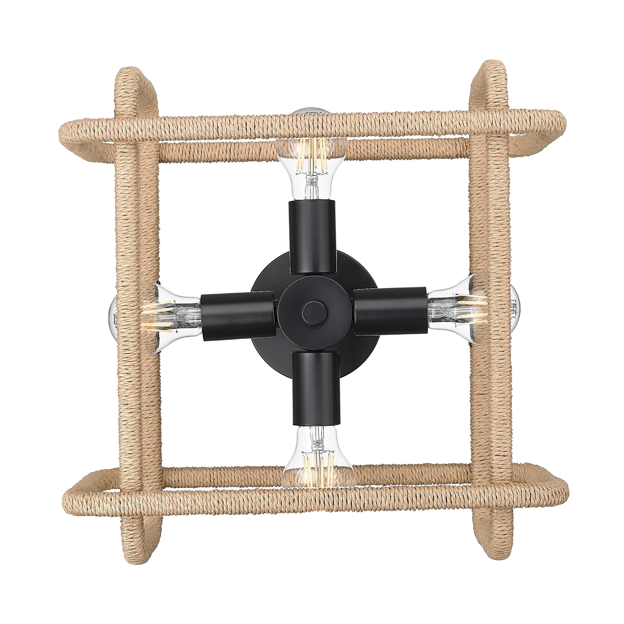 Camden 4-light Semi-Flush Mount in Matte Black - Image 5