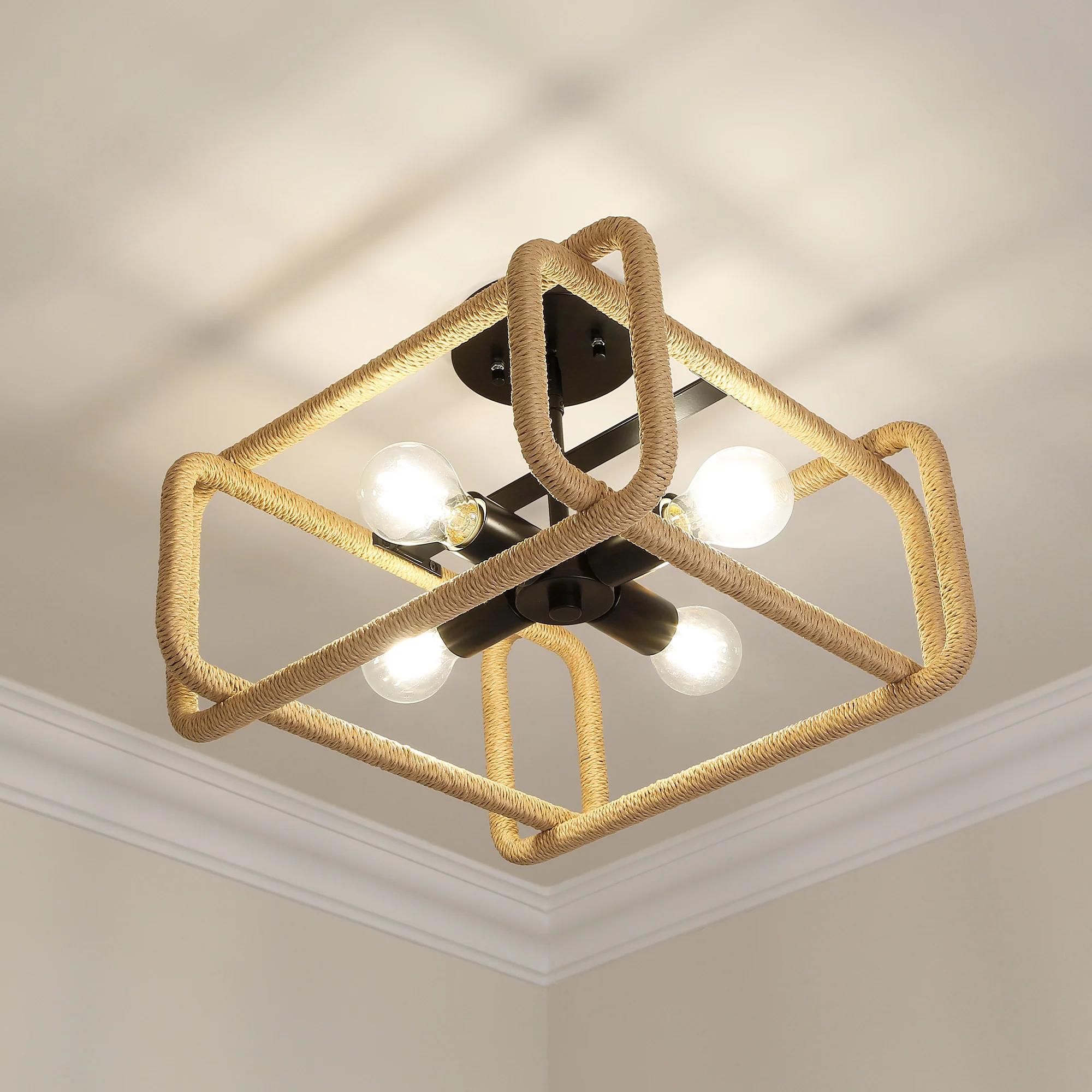 Camden 4-light Semi-Flush Mount in Matte Black - Image 7