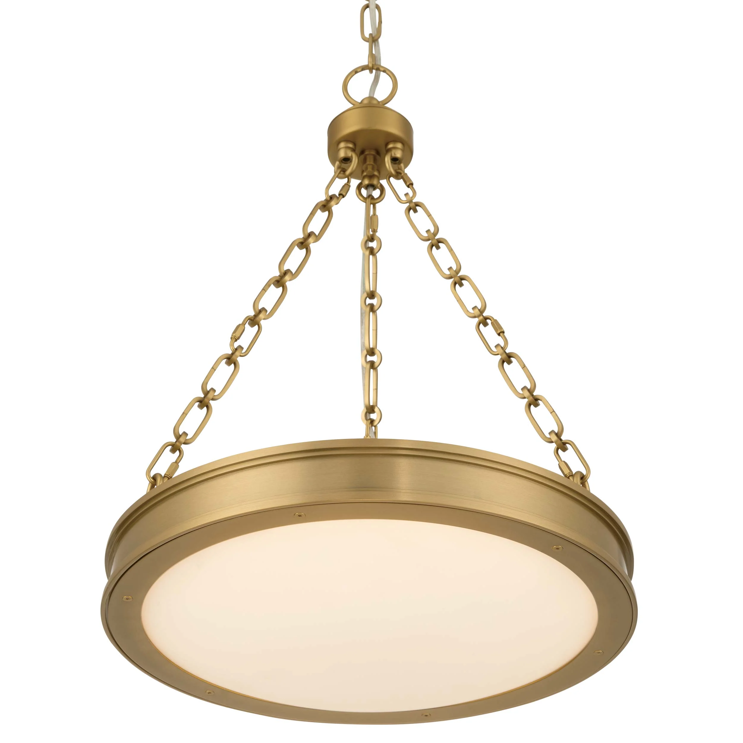 Cameron Integrated LED 17in Pendant in Brushed Champagne Brass with Etched Glass