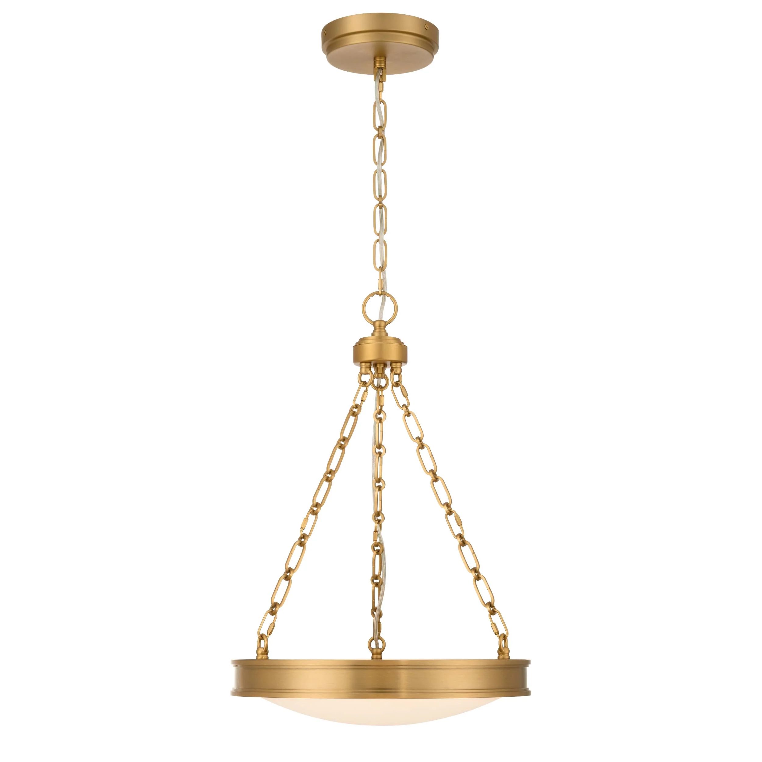Cameron Integrated LED 17in Pendant in Brushed Champagne Brass with Etched Glass - Image 2