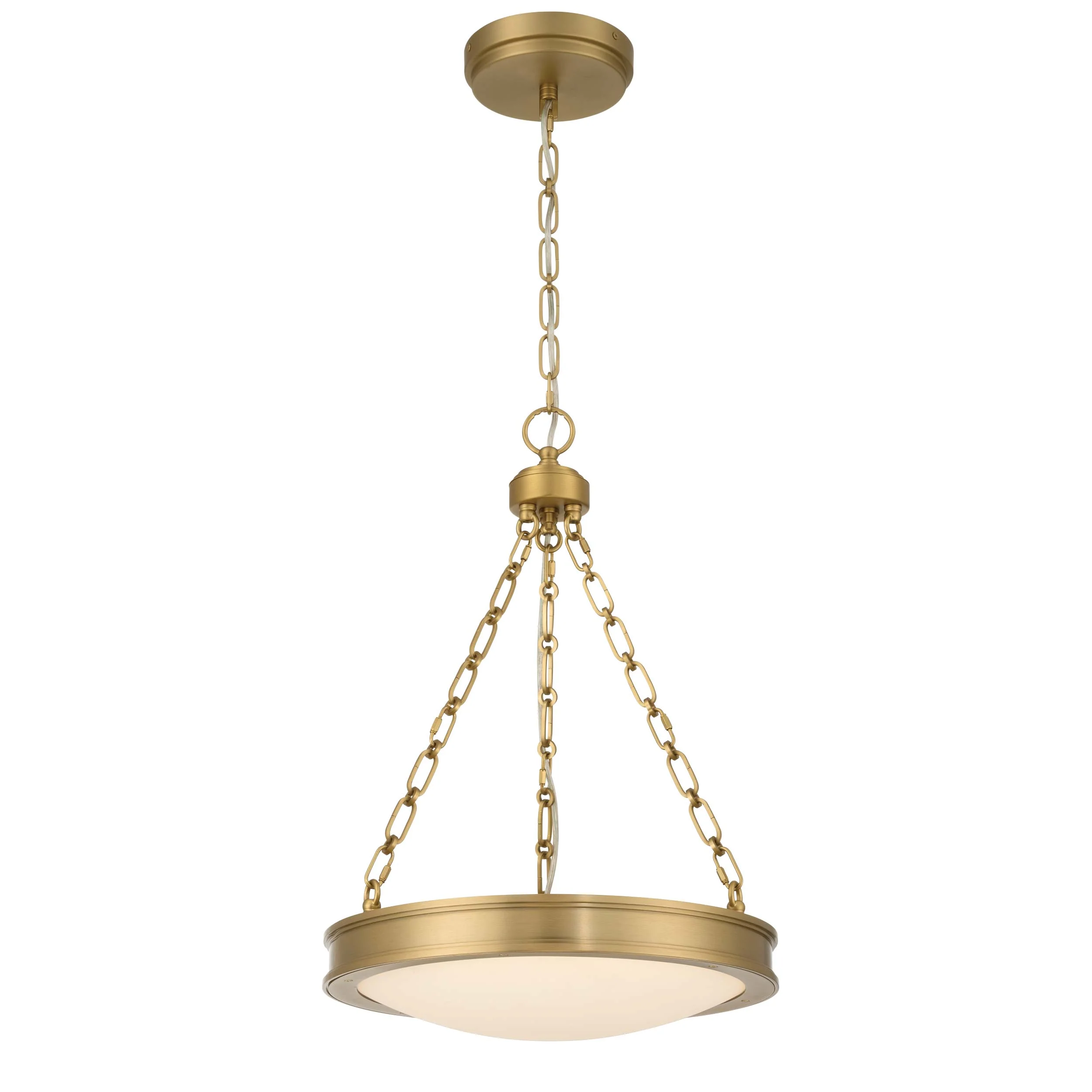 Cameron Integrated LED 17in Pendant in Brushed Champagne Brass with Etched Glass - Image 3