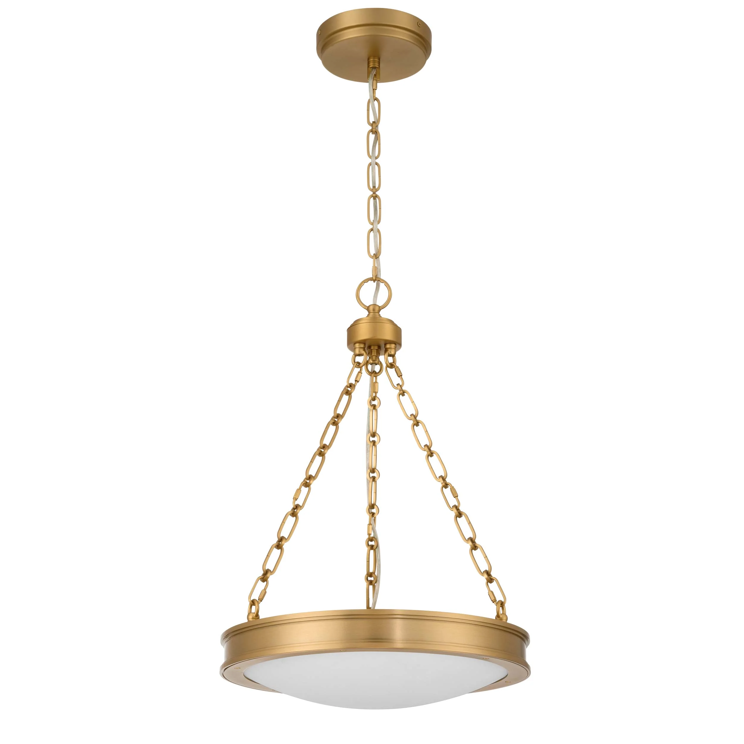 Cameron Integrated LED 17in Pendant in Brushed Champagne Brass with Etched Glass - Image 4