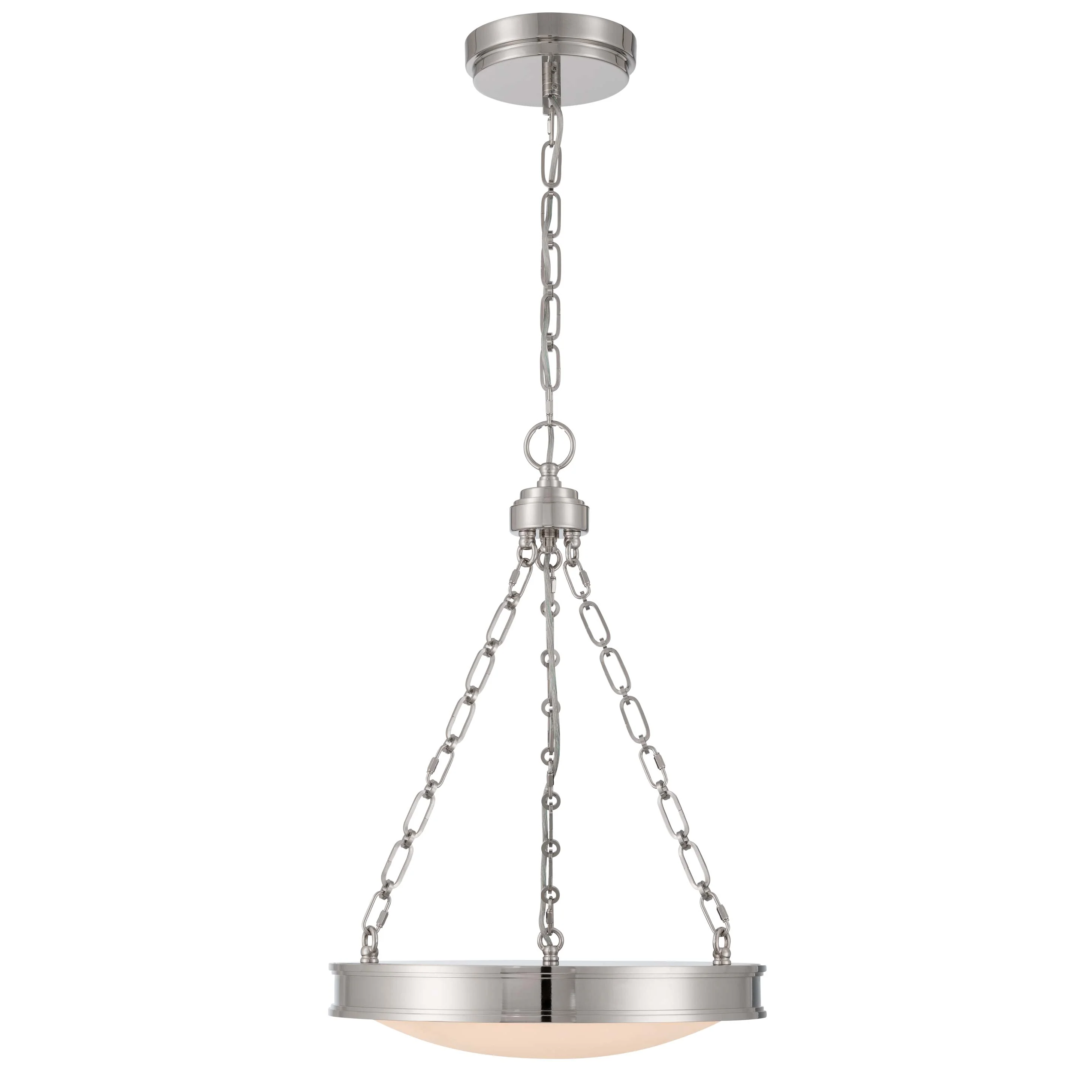 Cameron Integrated LED 17in Pendant in Polished Nickel with Etched Glass - Image 2