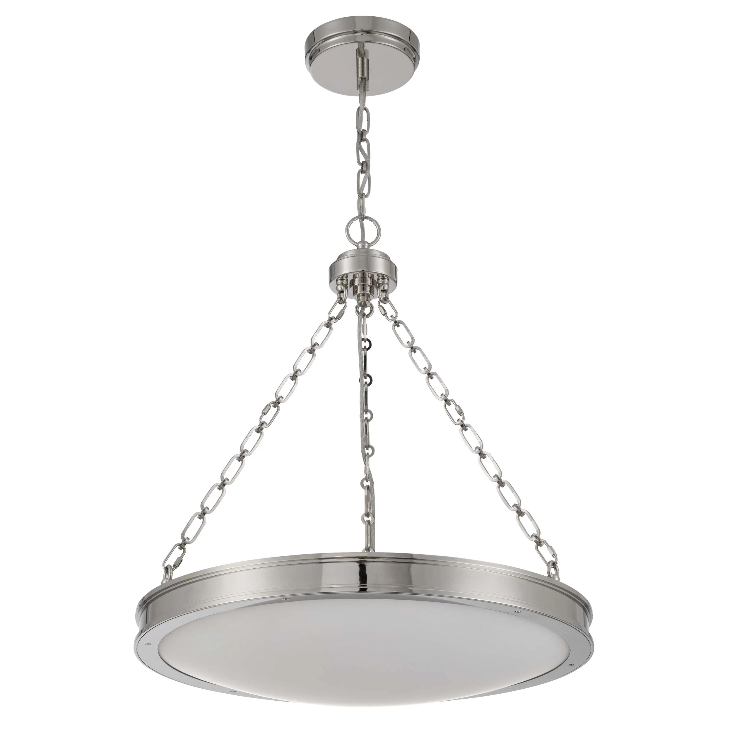 Cameron Integrated LED 24in Pendant in Polished Nickel with Etched Glass - Image 4