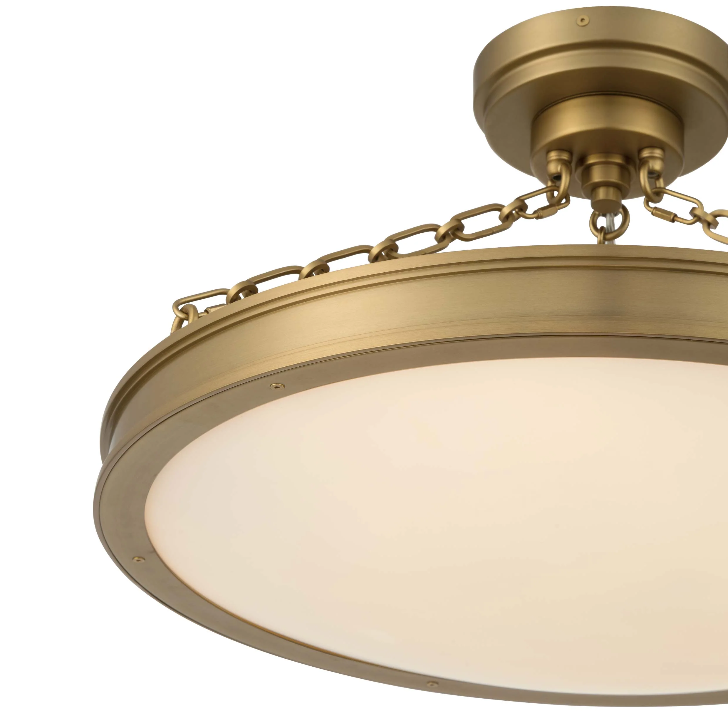 Cameron Integrated LED 24in Semi-Flush Mount in Brushed Champgne Brass with Etched Glass - Image 5