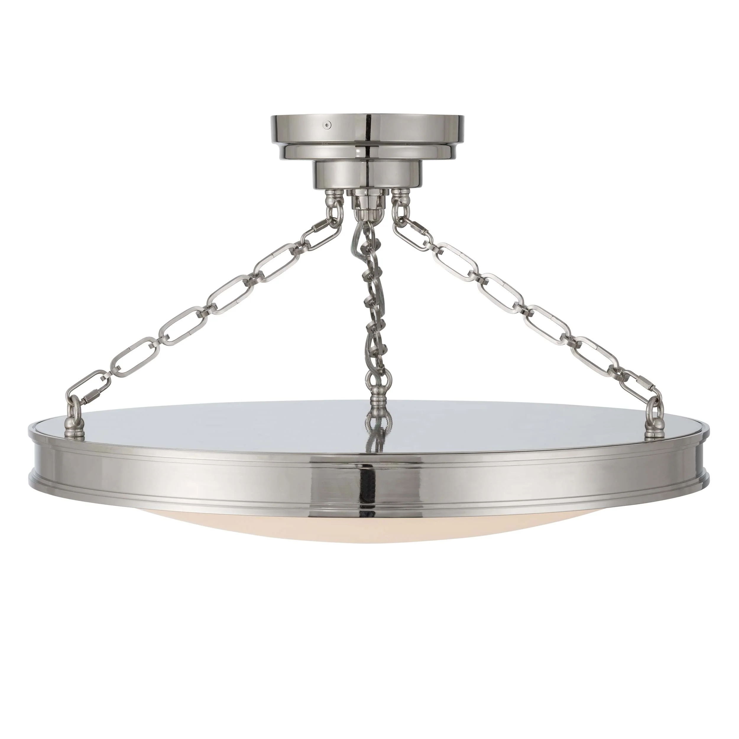 Cameron LED 24in Semi-Flush Mount Polished Nickel &h Etched Glass - Image 4