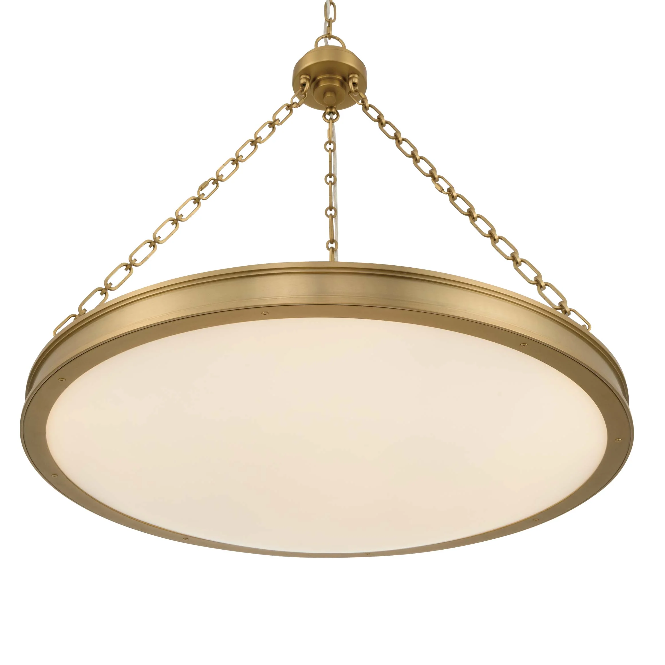 Cameron Integrated LED 30in Pendant in Brushed Champagne Brass with Etched Glass