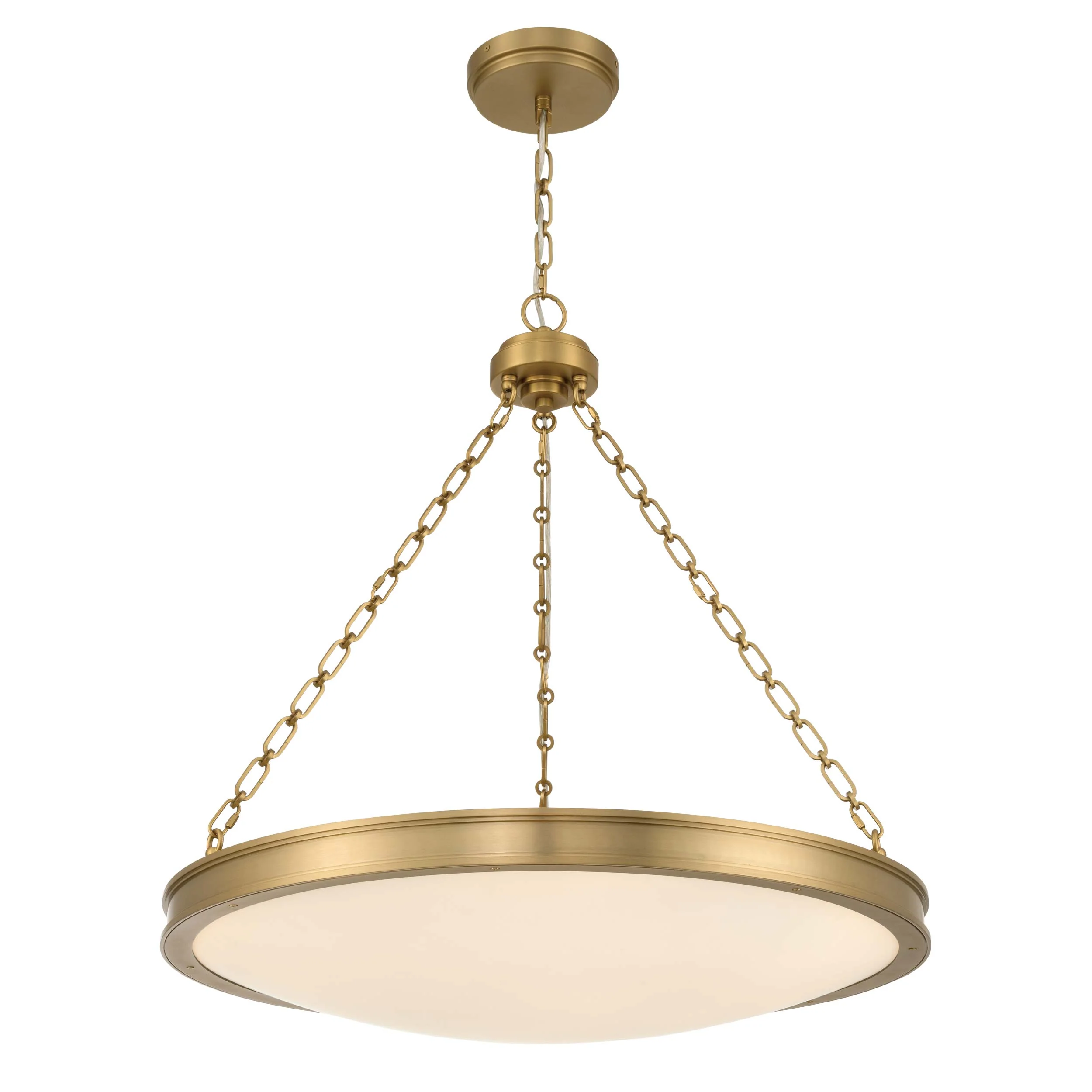 Cameron Integrated LED 30in Pendant in Brushed Champagne Brass with Etched Glass - Image 3
