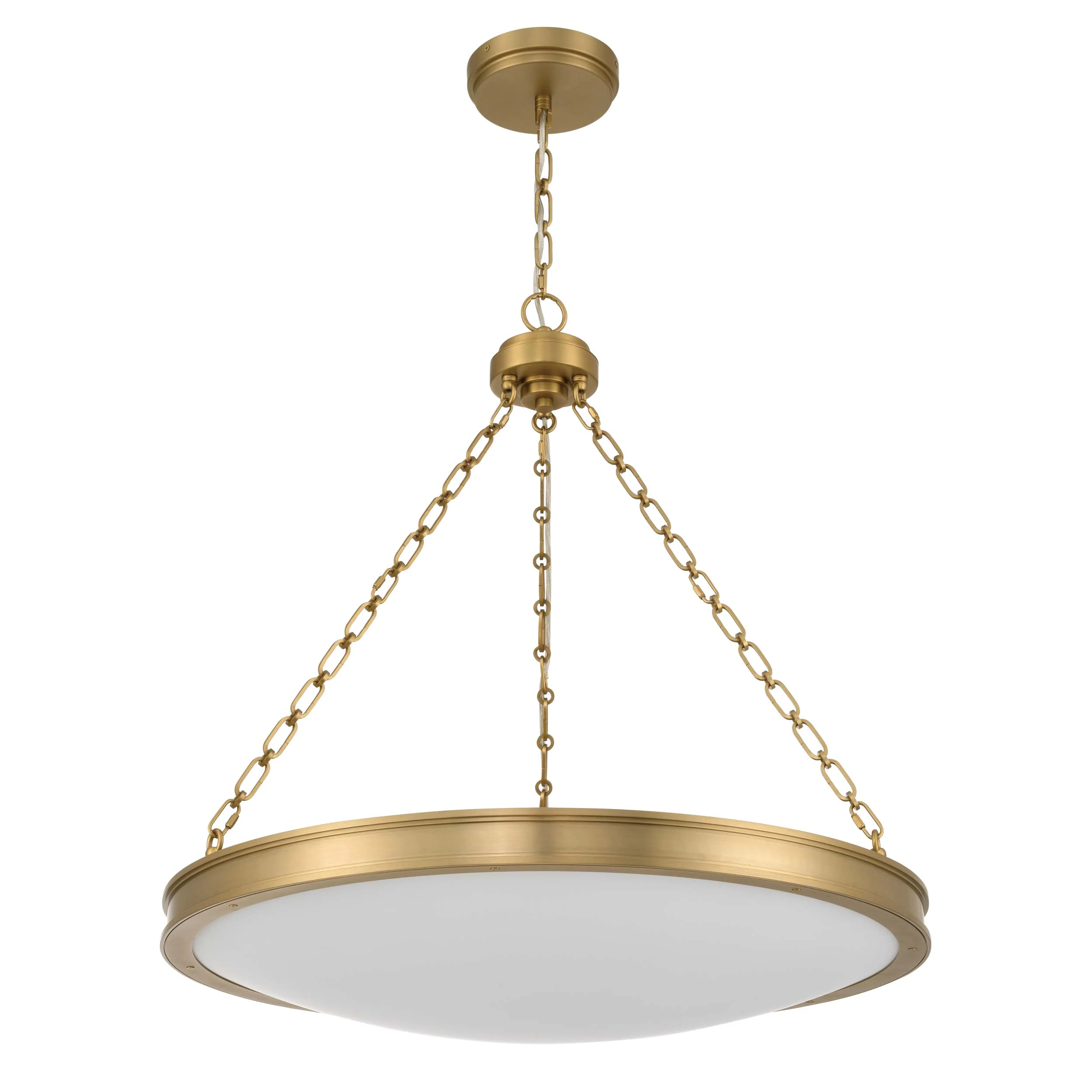 Cameron Integrated LED 30in Pendant in Brushed Champagne Brass with Etched Glass - Image 4
