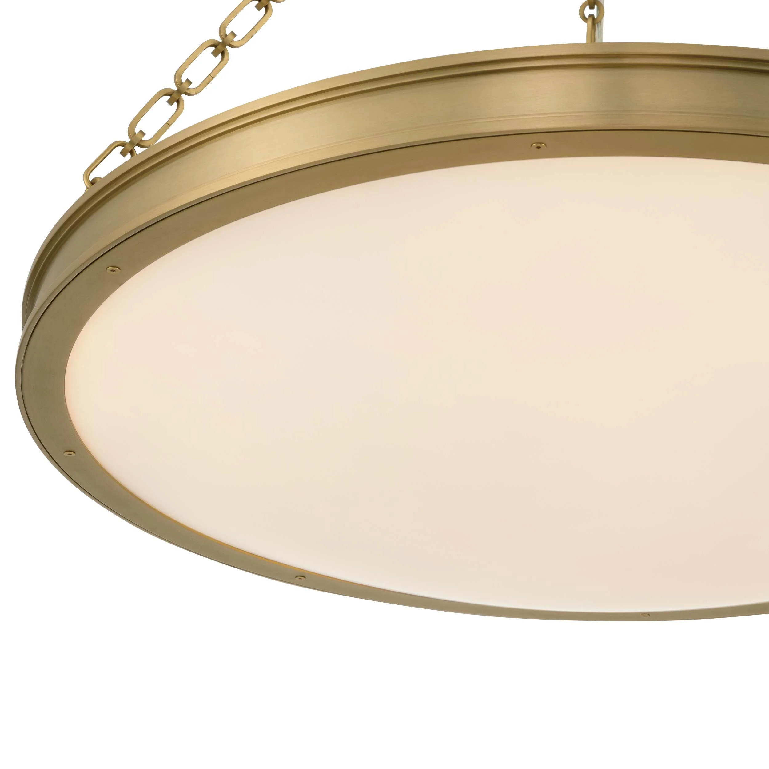 Cameron Integrated LED 30in Pendant in Brushed Champagne Brass with Etched Glass - Image 7