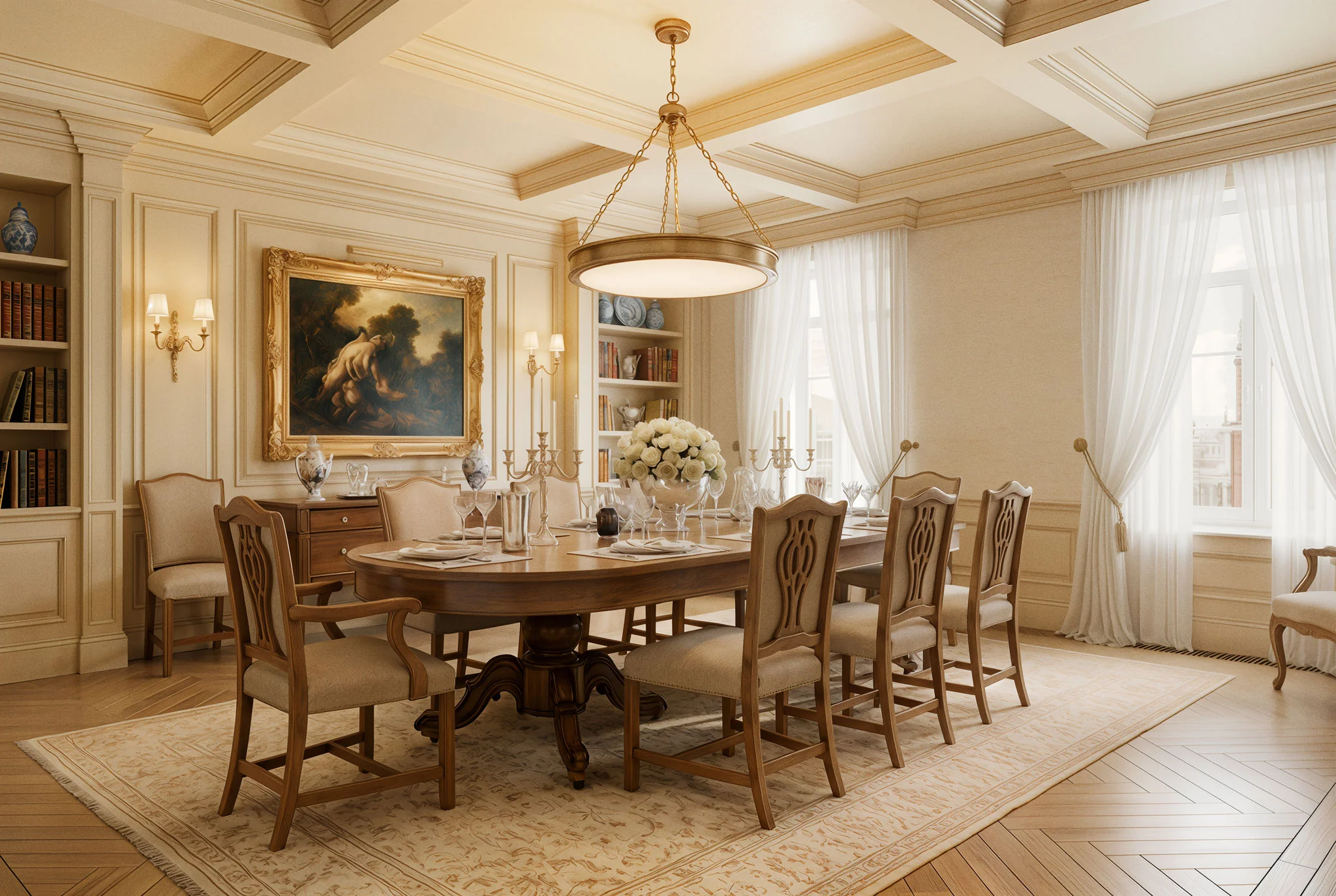 Cameron Integrated LED 30in Pendant in Brushed Champagne Brass with Etched Glass - Image 8