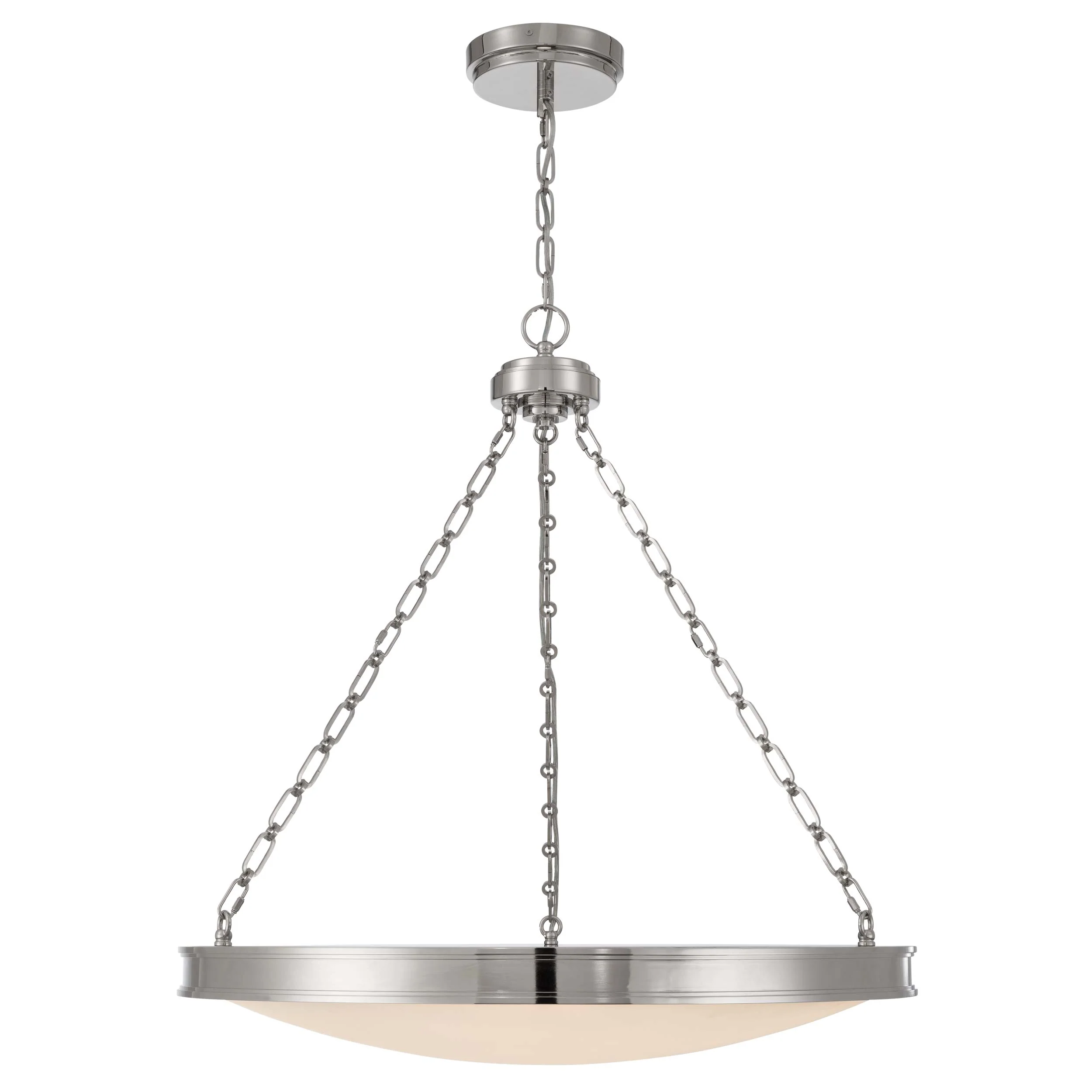 Cameron Integrated LED 30in Pendant in Polished Nickel with Etched Glass - Image 2